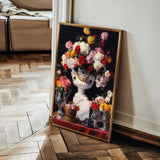 Floral 1022 Canvas Art 18" x 24" / 45 x 60 cm / Black