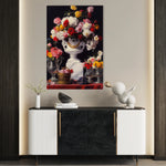 Floral 1022 Canvas Art 18" x 24" / 45 x 60 cm / Black