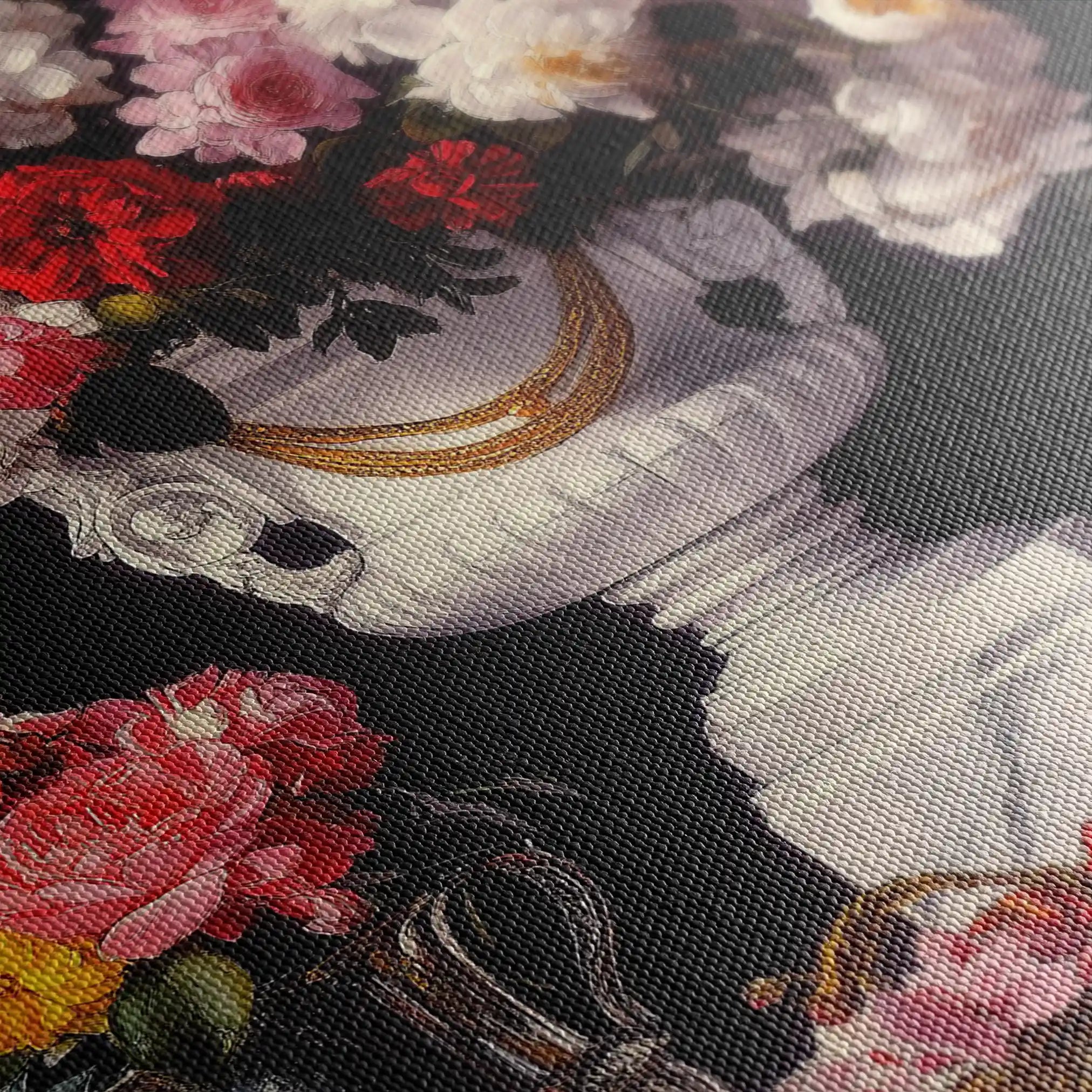 Floral 1022 Canvas Art 60 x 40 cm / Black