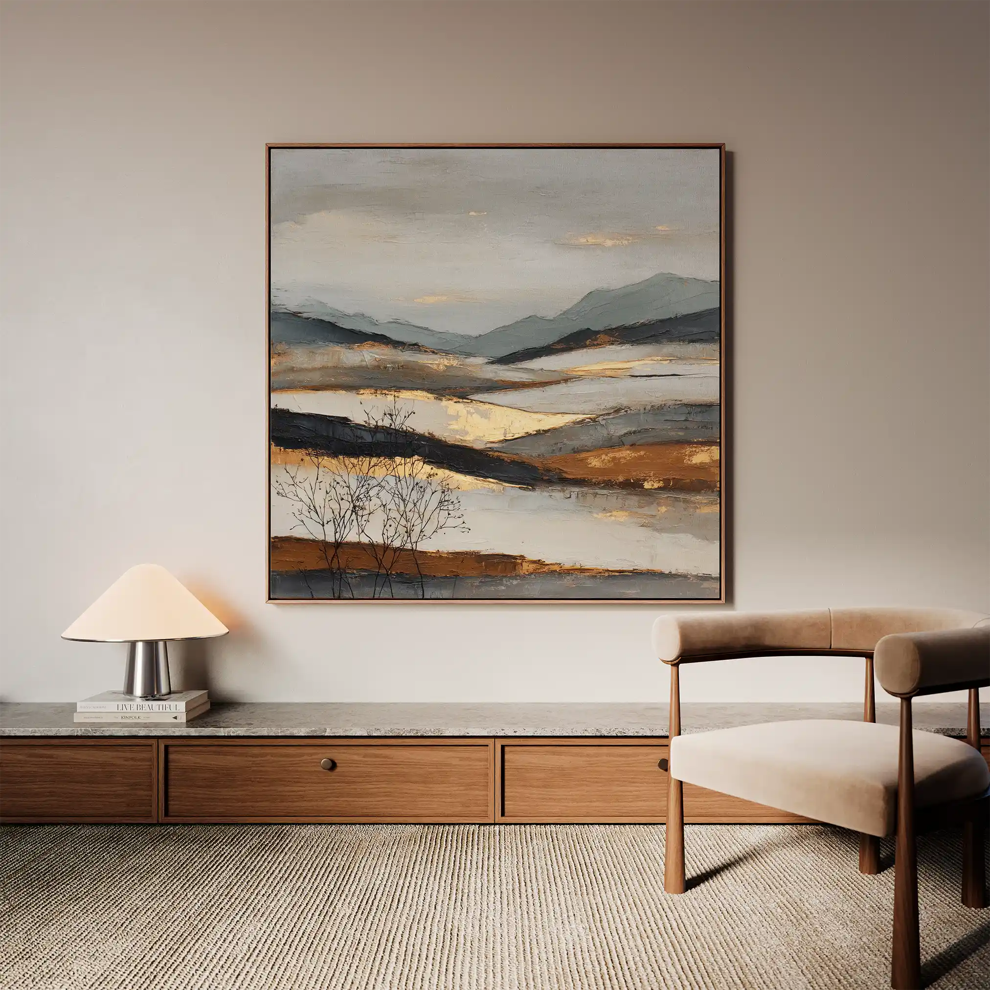 Abstract 1023 Canvas Art 16" x 16" / 40 x 40 cm / Black