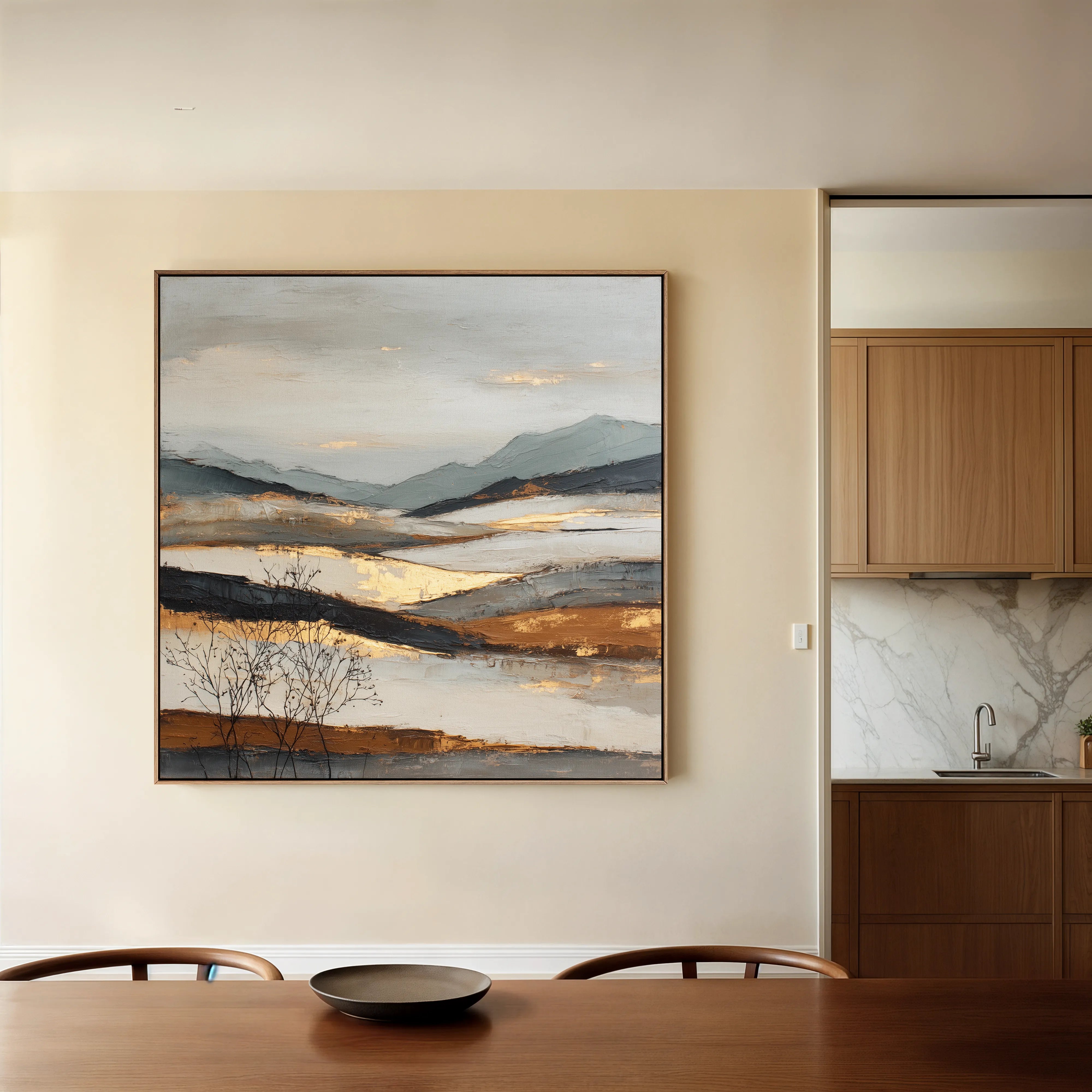 Abstract 1023 Canvas Art 16" x 16" / 40 x 40 cm / Black
