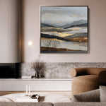 Abstract 1023 Canvas Art 16" x 16" / 40 x 40 cm / Black