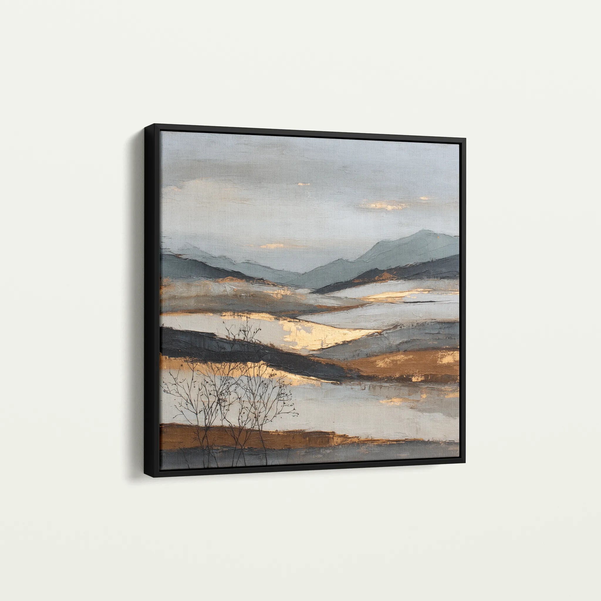 Abstract 1023 Canvas Art 16" x 16" / 40 x 40 cm / Black