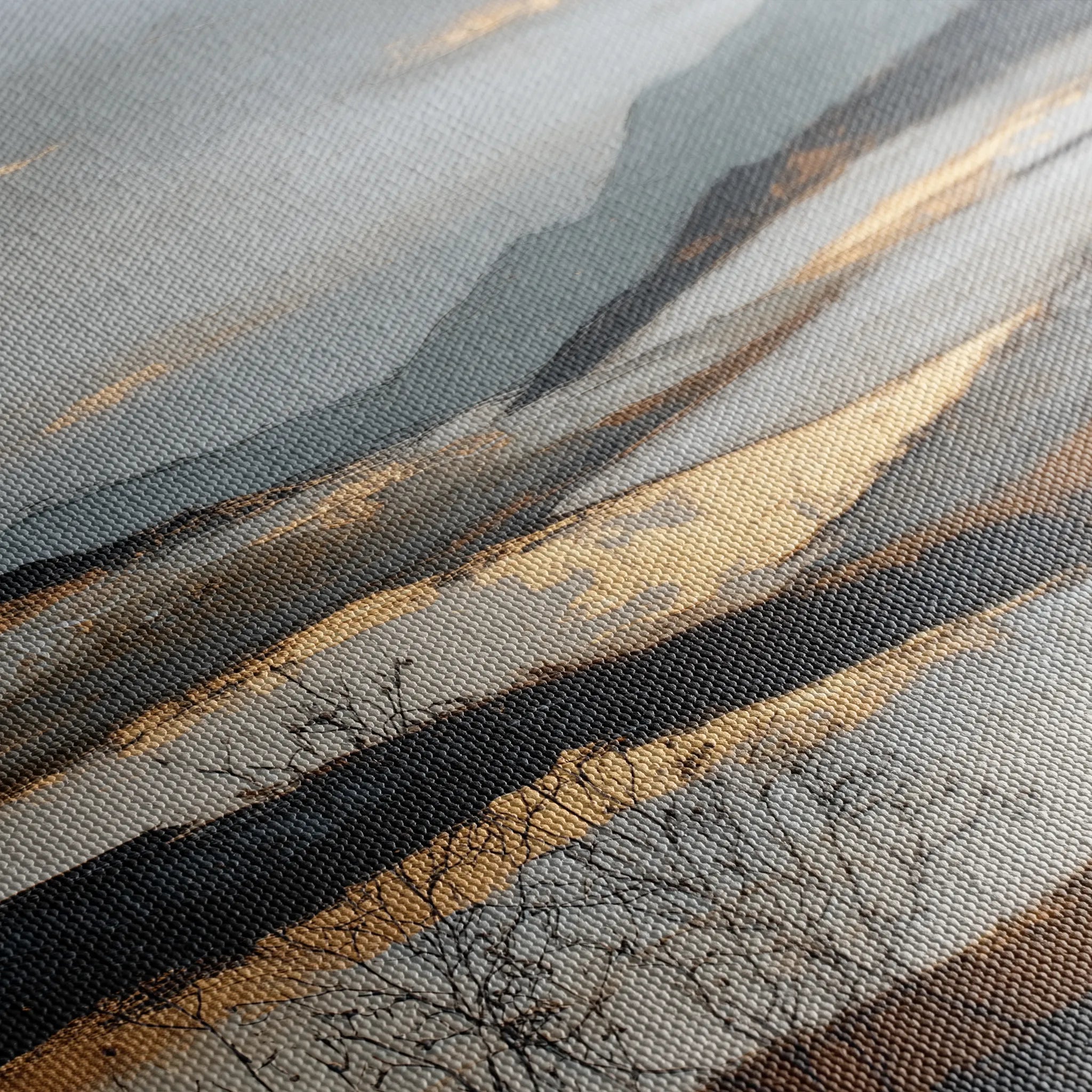 Abstract 1023 Canvas Art 16" x 16" / 40 x 40 cm / Black