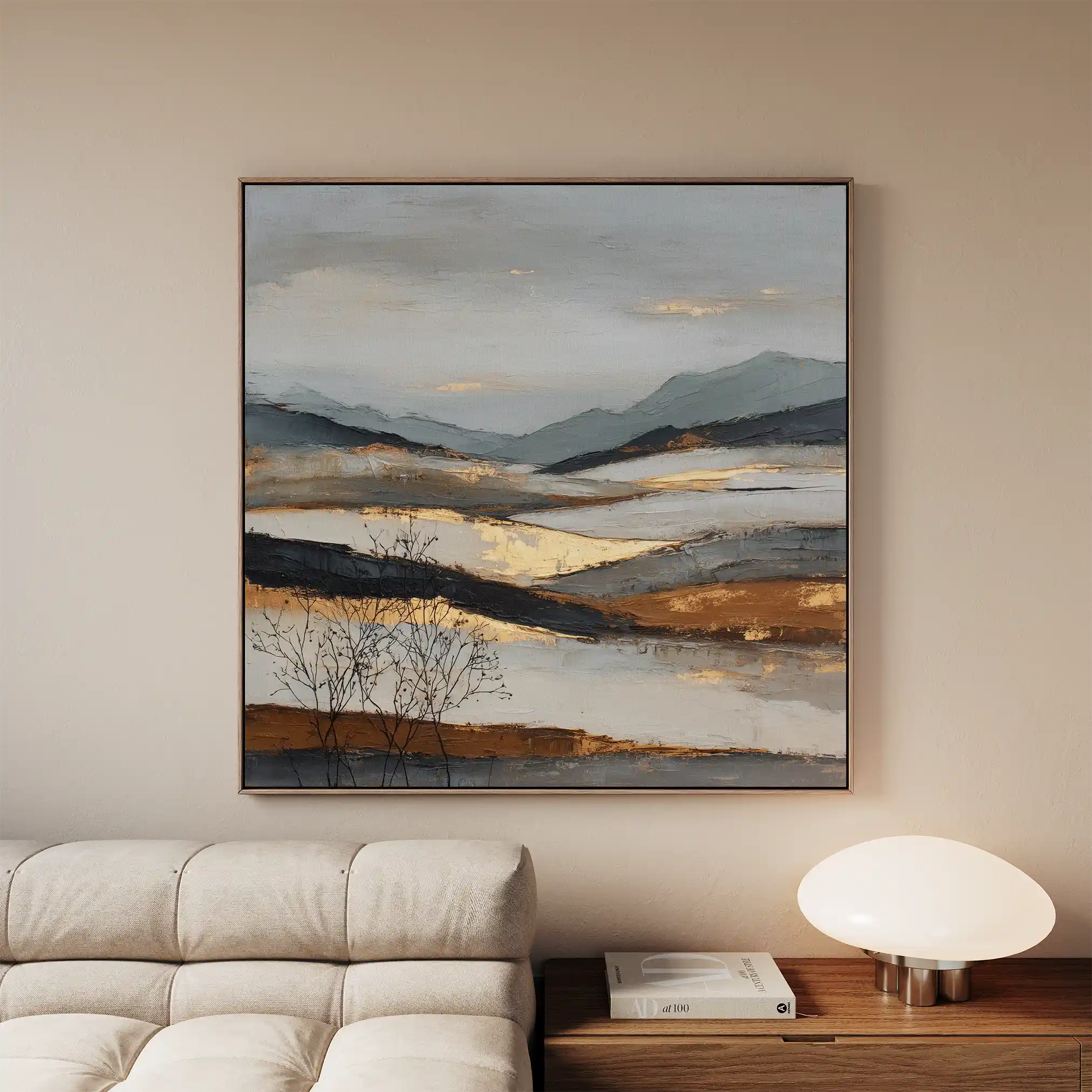 Abstract 1023 Canvas Art 60 x 60 cm / Black