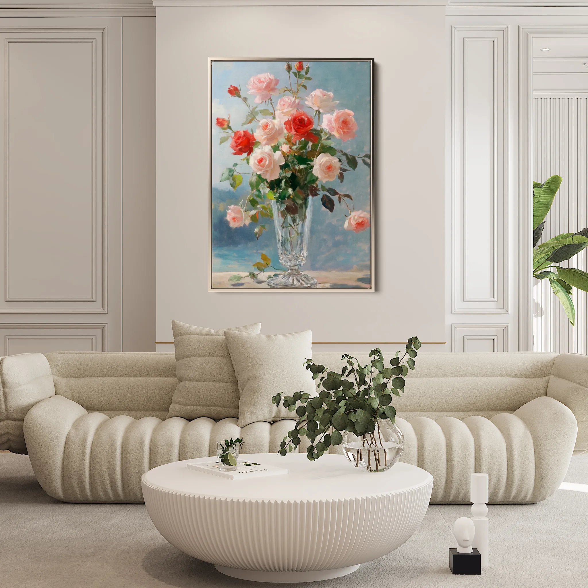 Floral 1023 Canvas Art 18" x 24" / 45 x 60 cm / Black