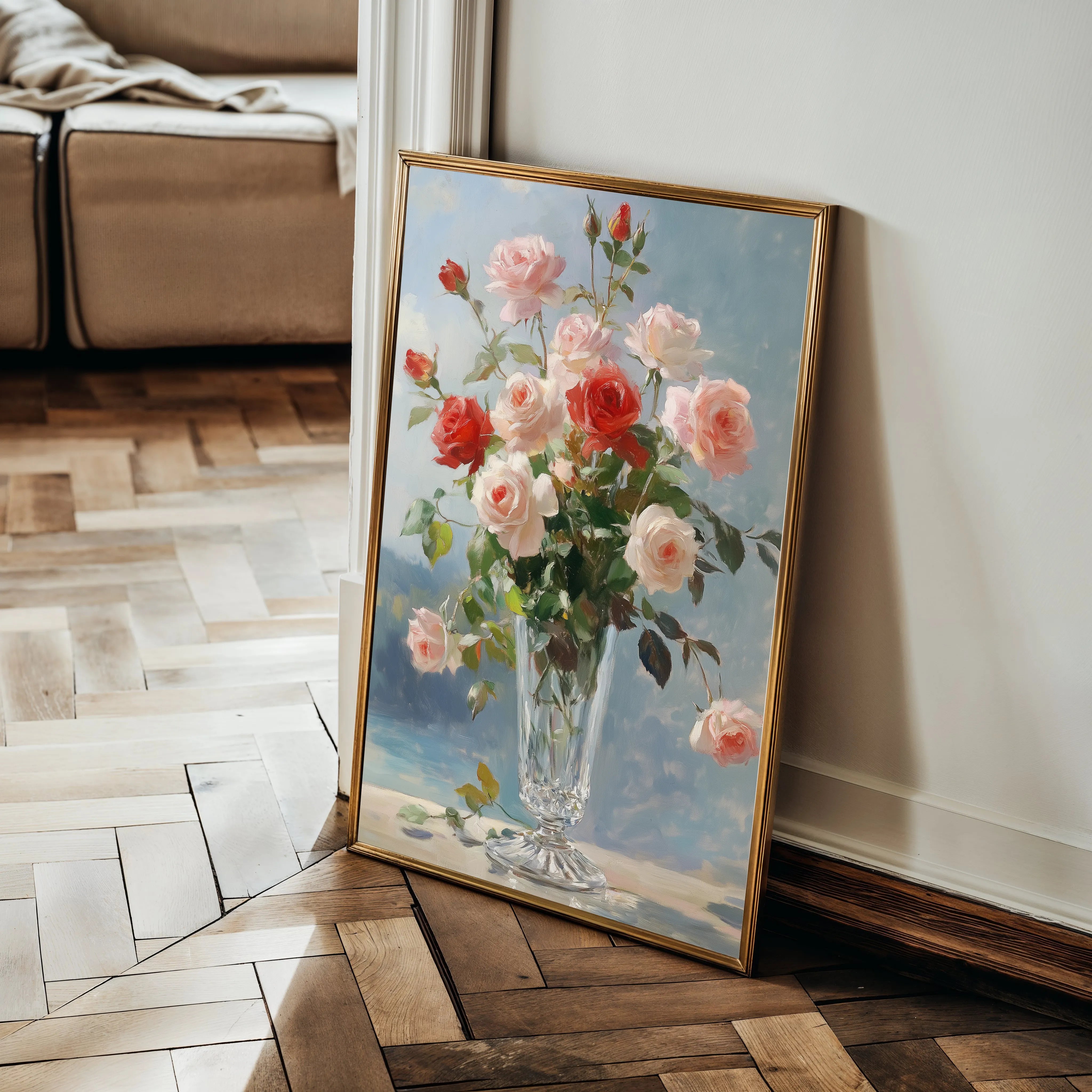 Floral 1023 Canvas Art 18" x 24" / 45 x 60 cm / Black