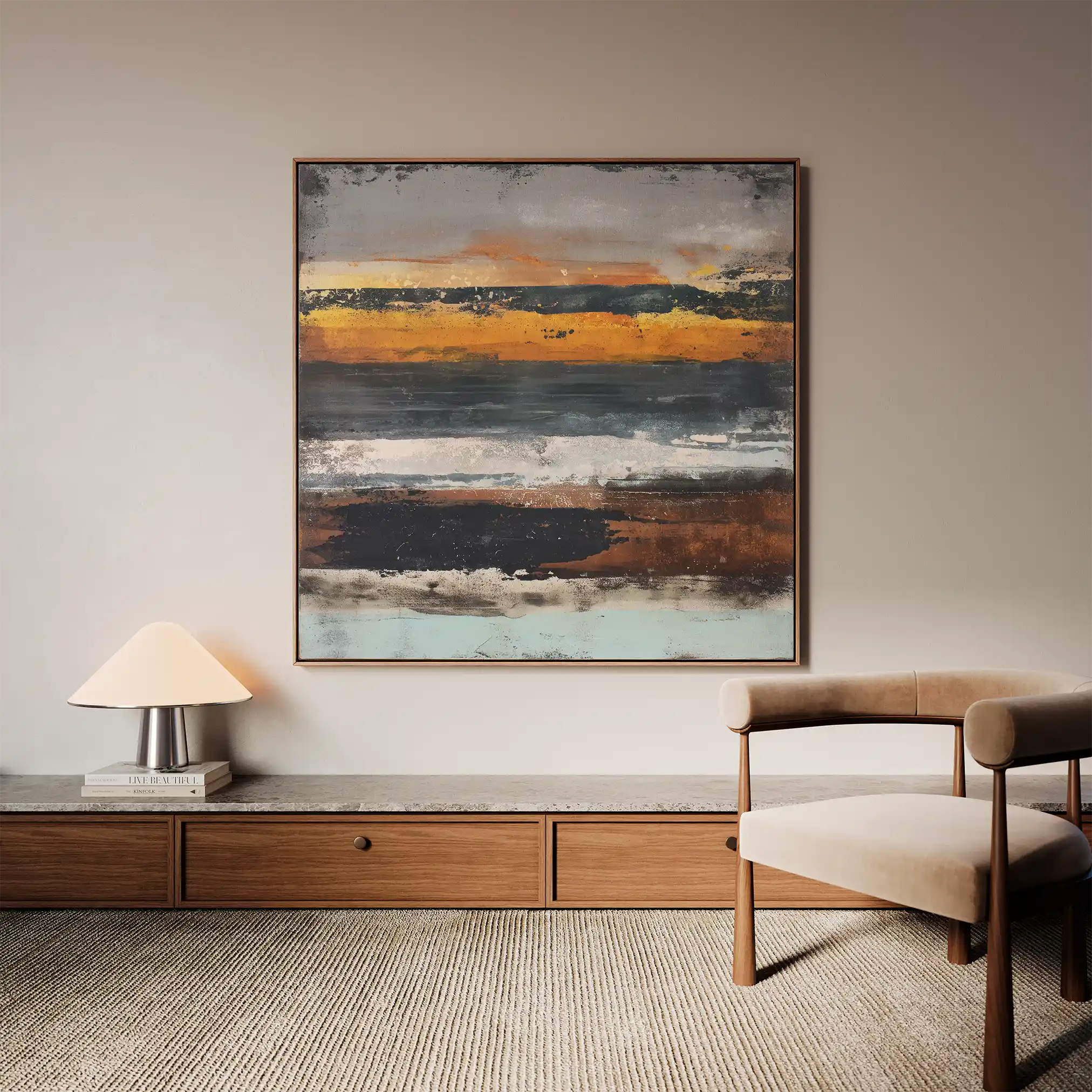 Abstract 1024 Canvas Art 16" x 16" / 40 x 40 cm / Black