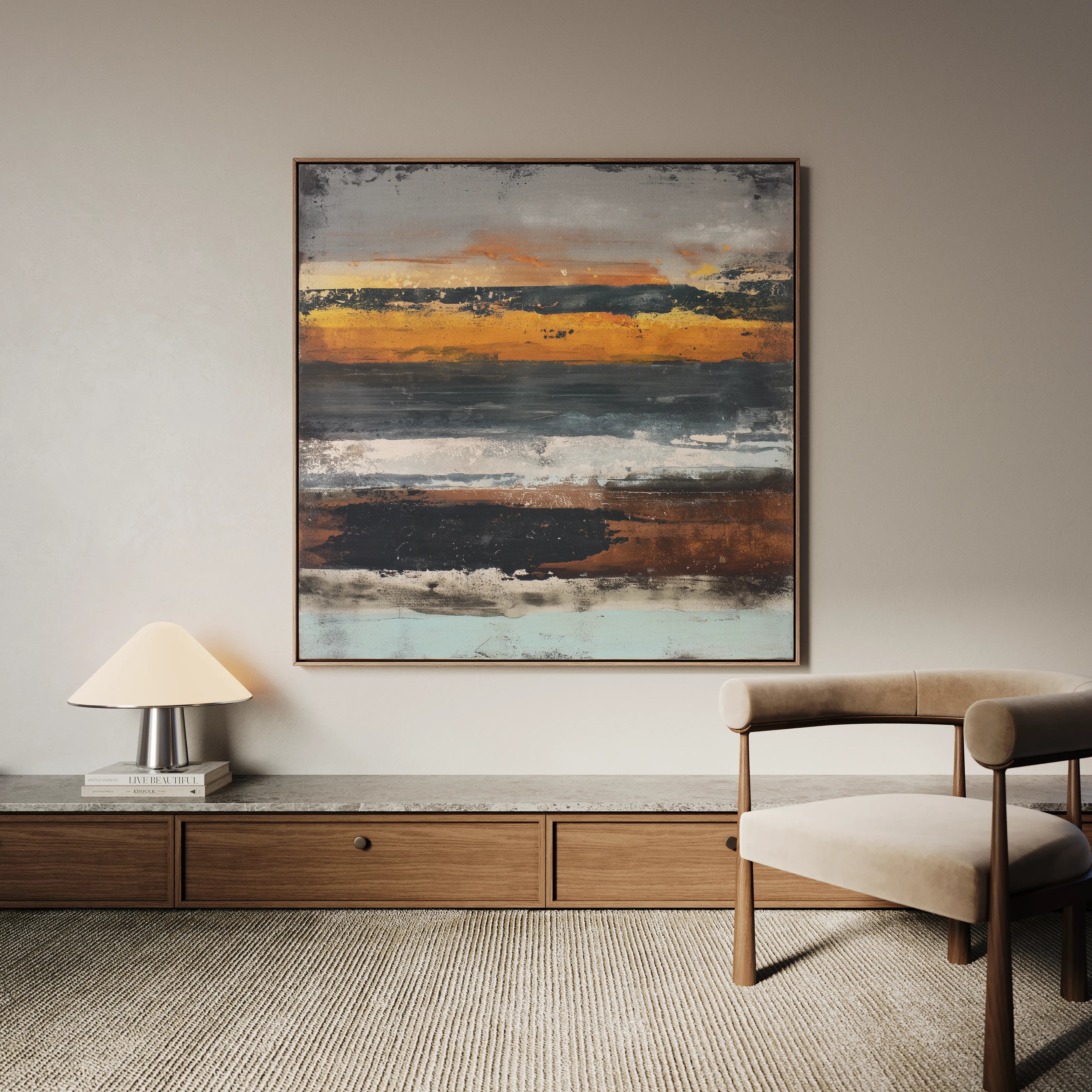 Abstract 1024 Canvas Art 16" x 16" / 40 x 40 cm / Black