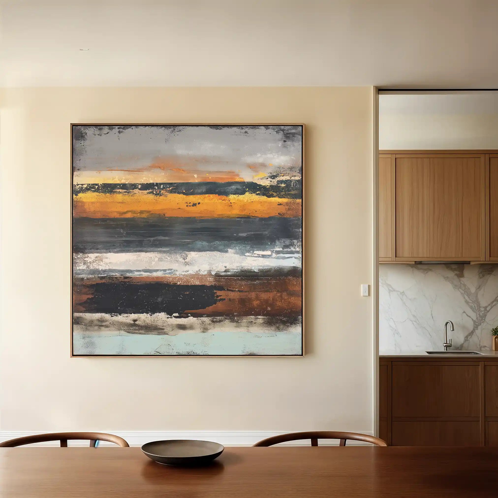 Abstract 1024 Canvas Art 60 x 60 cm / Black