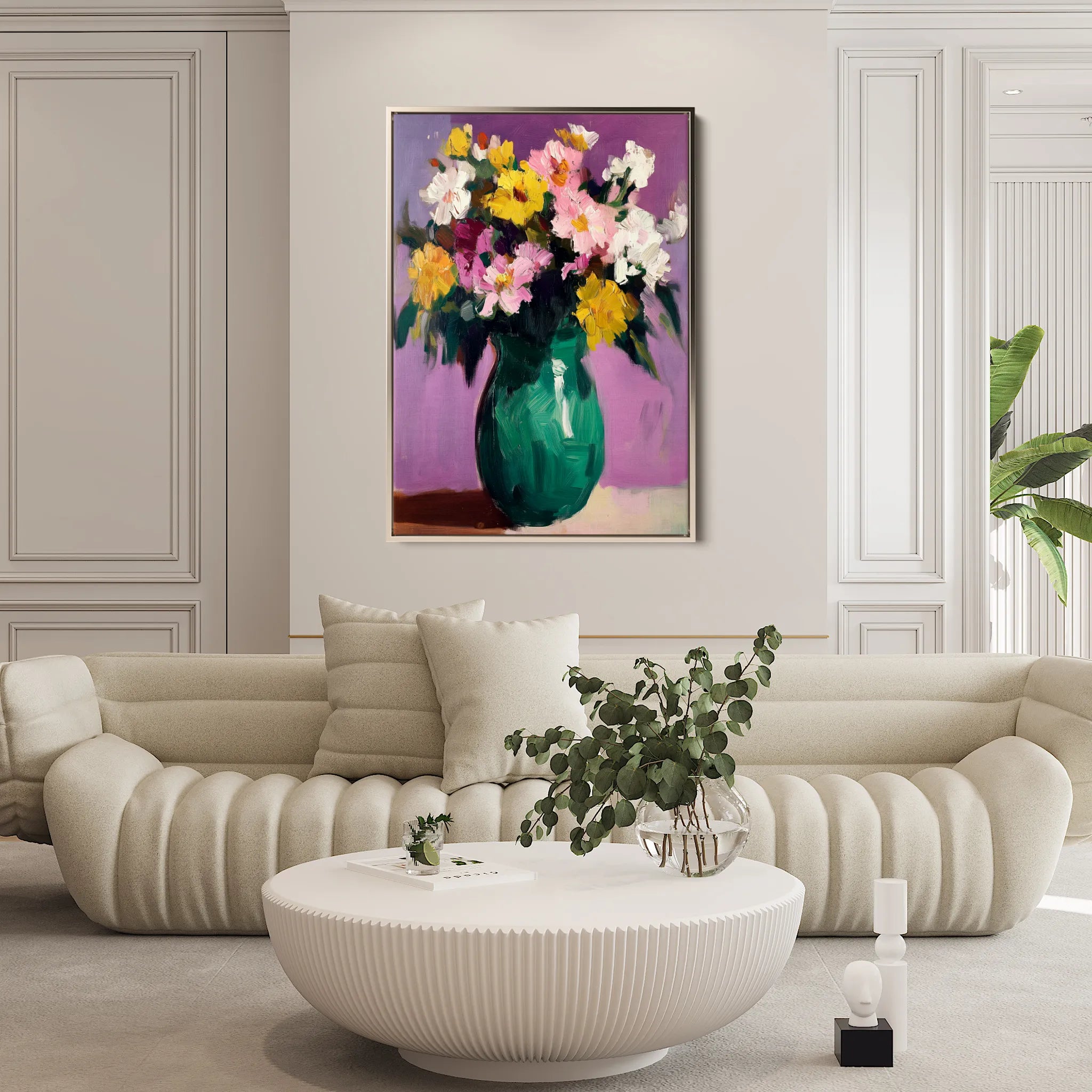 Floral 1024 Canvas Art 18" x 24" / 45 x 60 cm / Black