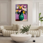 Floral 1024 Canvas Art 60 x 40 cm / Black