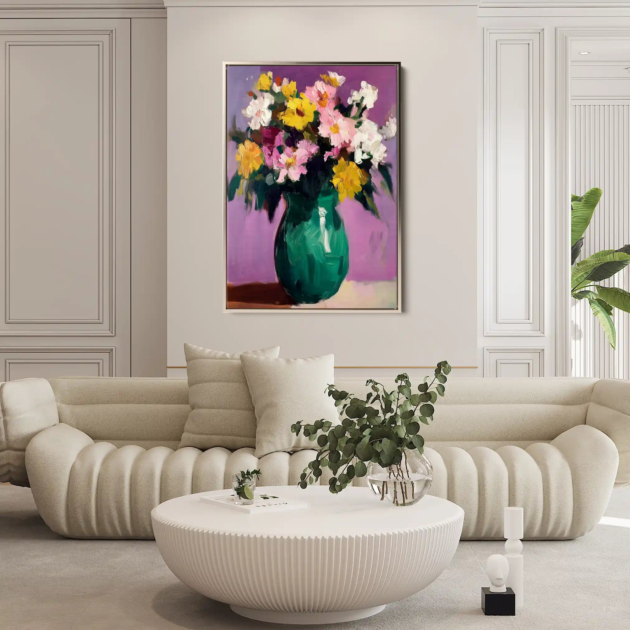 Floral 1024 Canvas Art 60 x 40 cm / Black