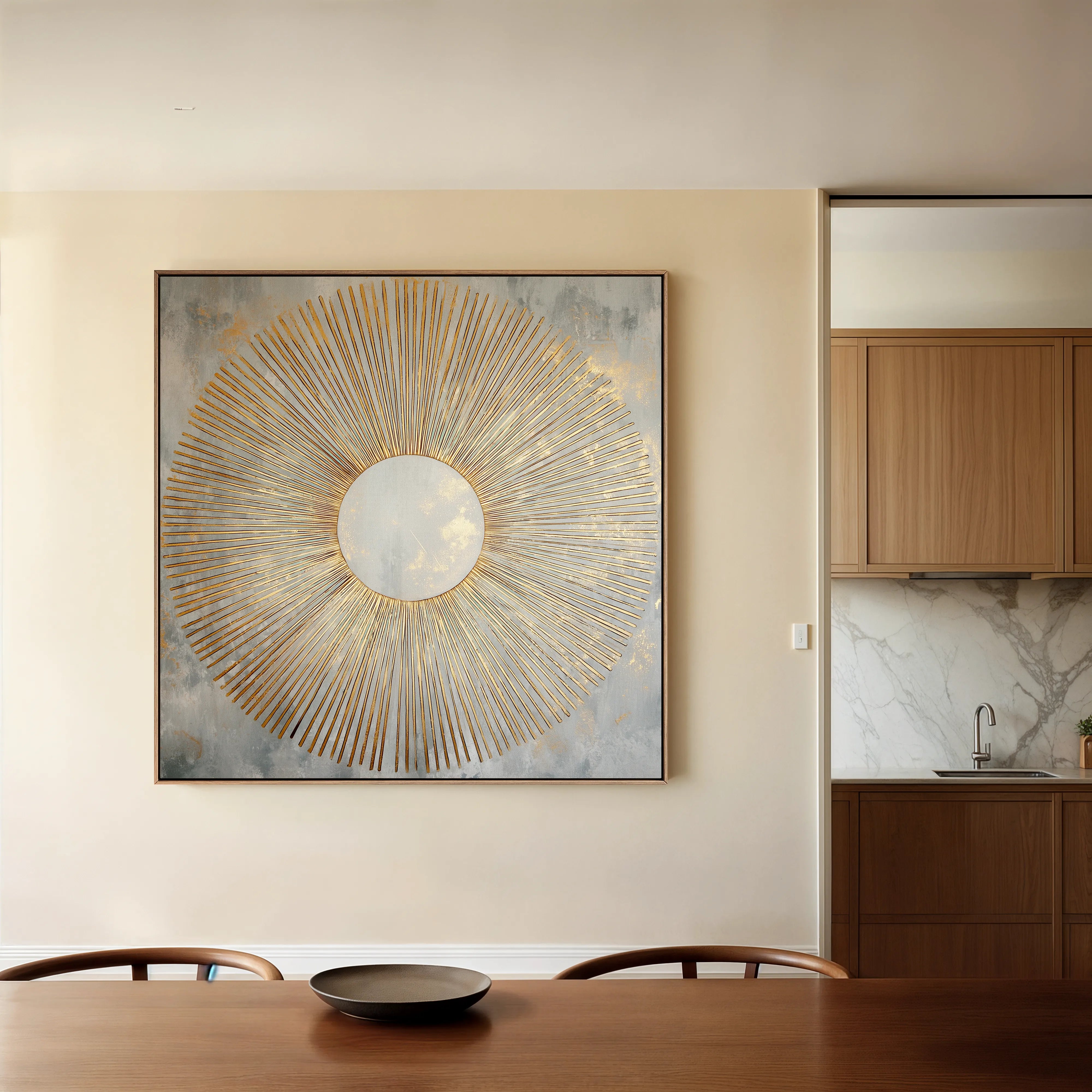 Abstract 1025 Canvas Art 16" x 16" / 40 x 40 cm / Black