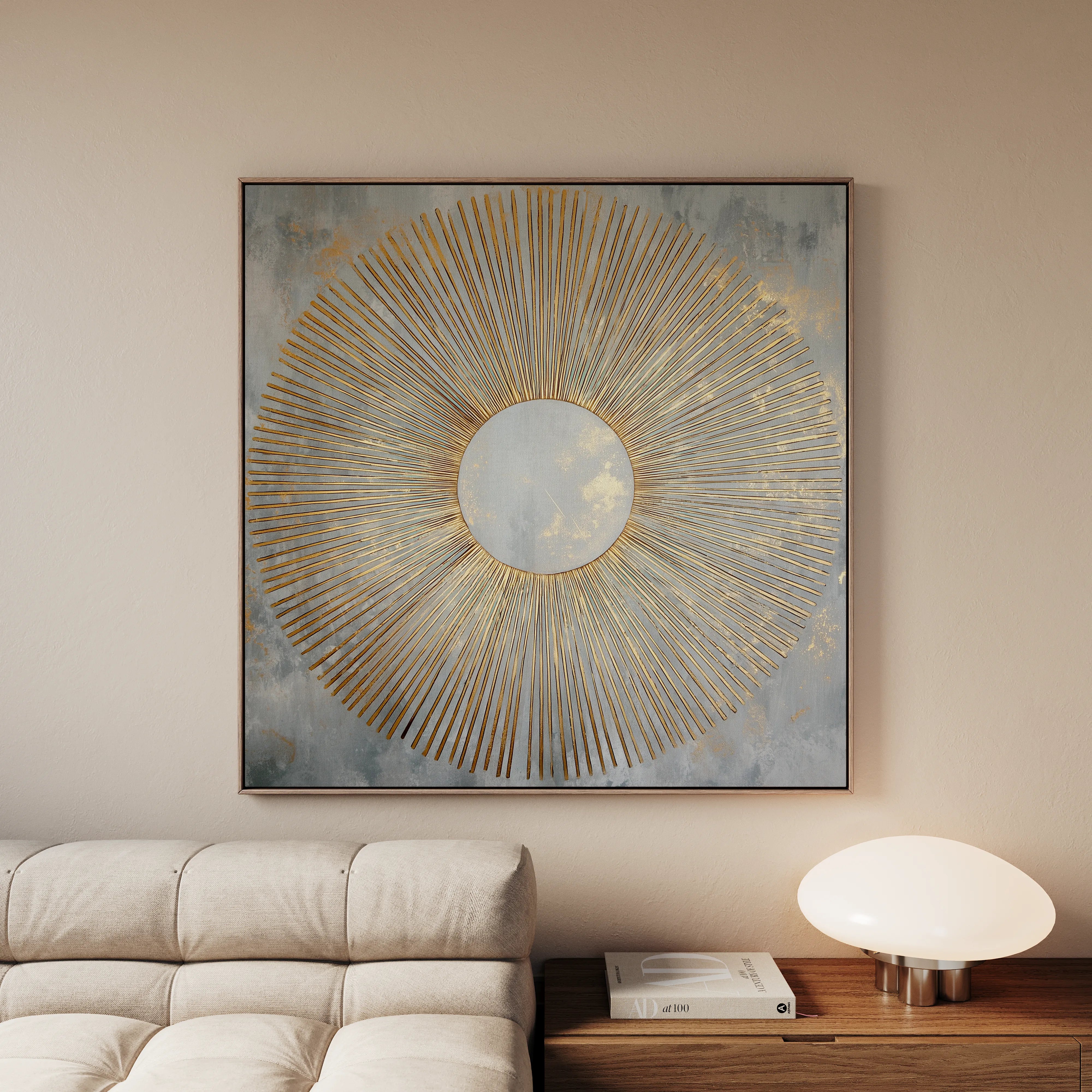Abstract 1025 Canvas Art 16" x 16" / 40 x 40 cm / Black