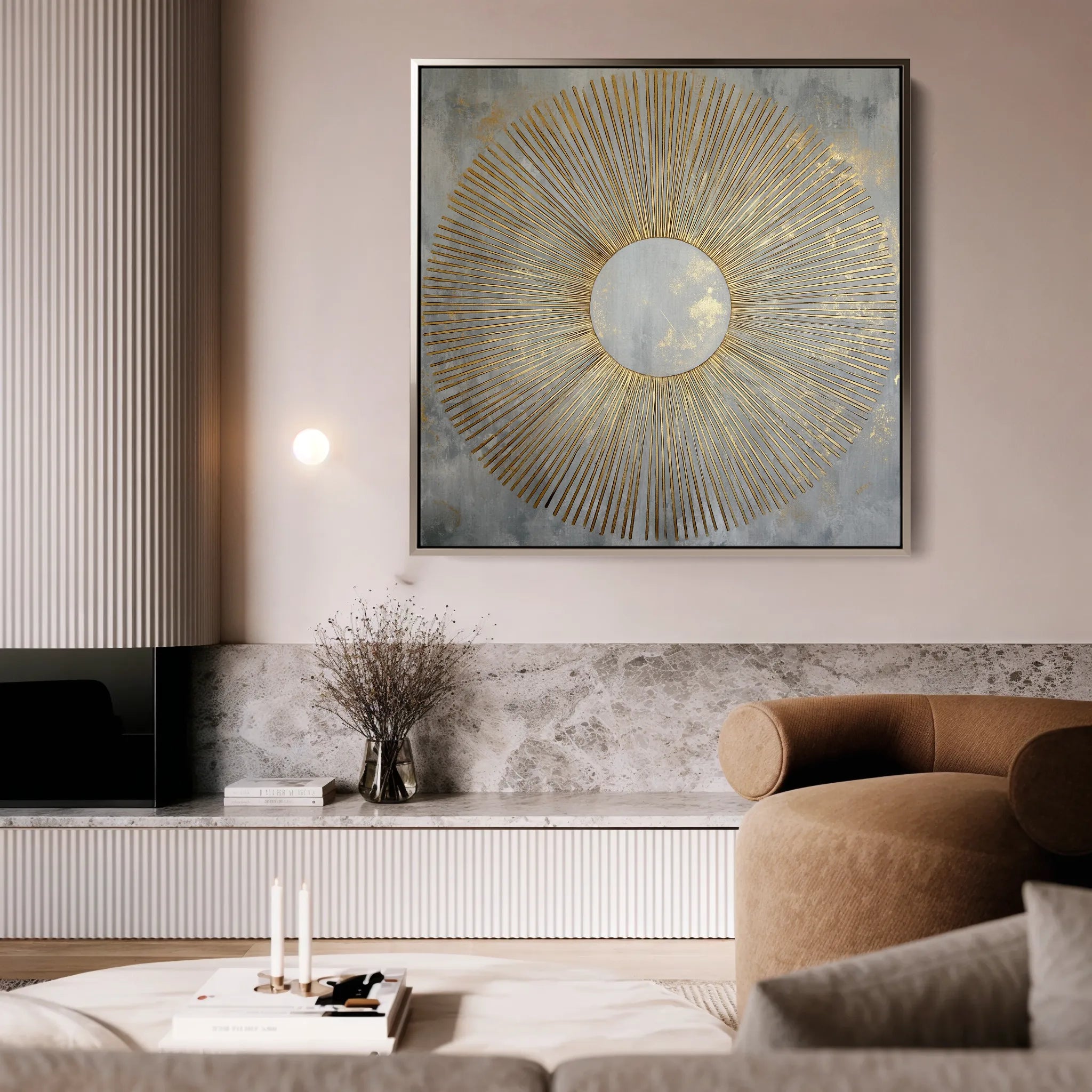 Abstract 1025 Canvas Art 16" x 16" / 40 x 40 cm / Black