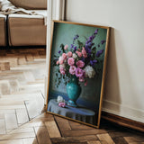 Floral 1025 Canvas Art 18" x 24" / 45 x 60 cm / Black