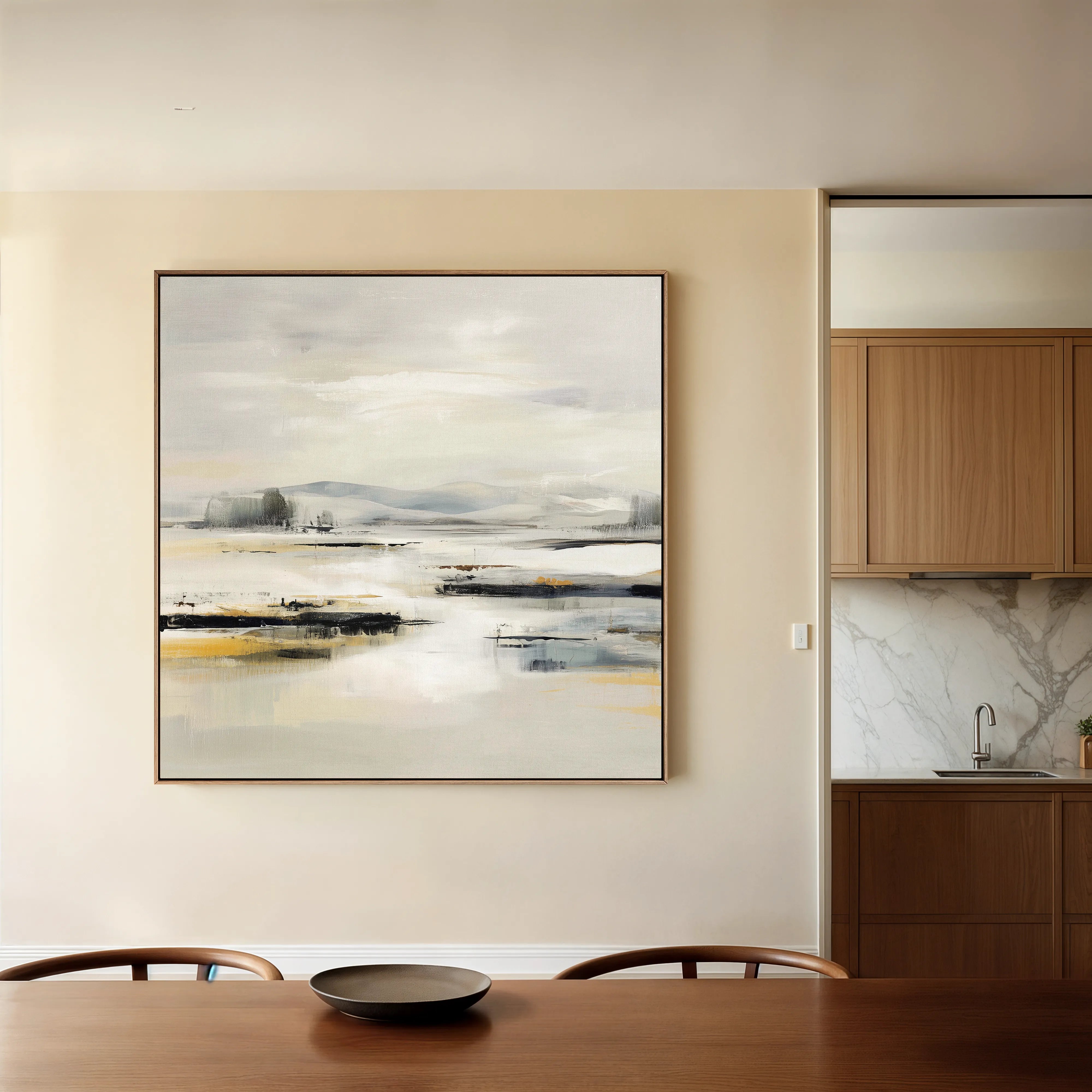 Abstract 1026 Canvas Art 16" x 16" / 40 x 40 cm / Black