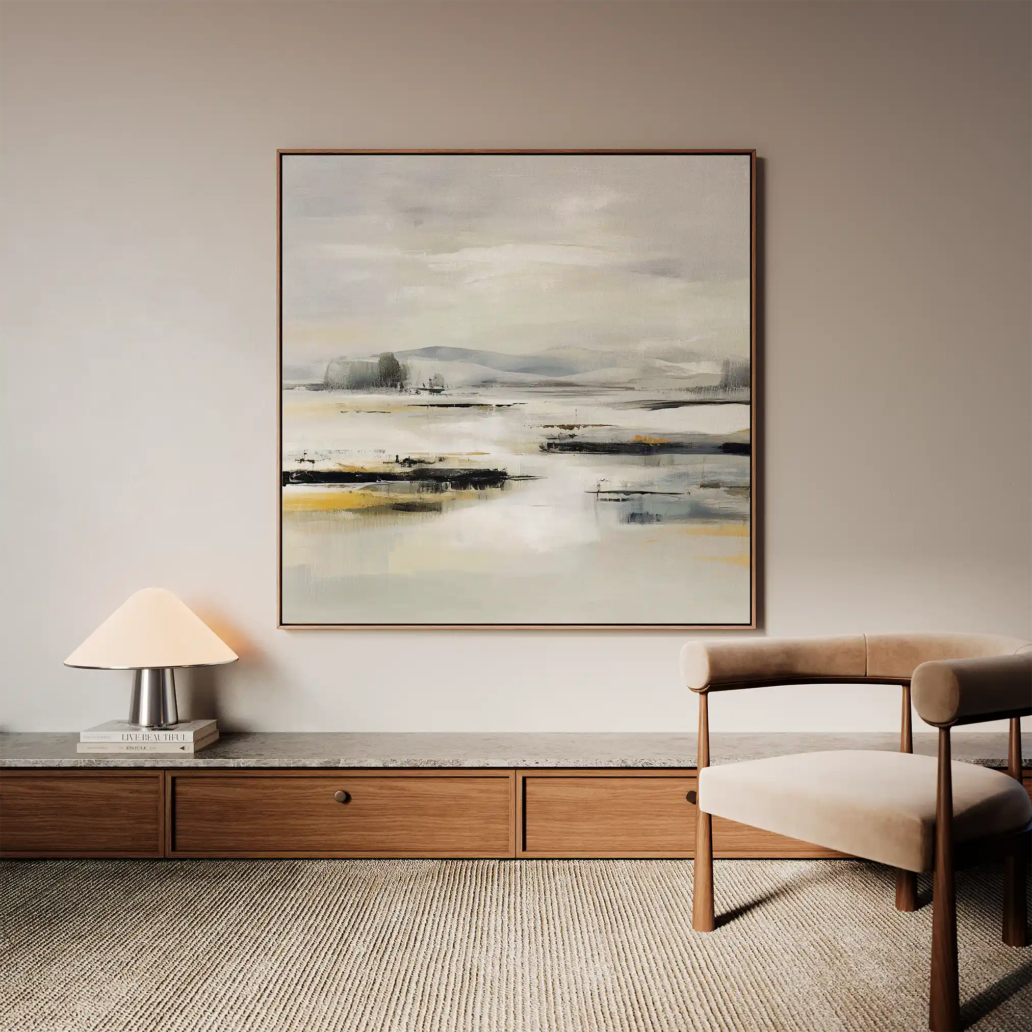 Abstract 1026 Canvas Art 60 x 60 cm / Black