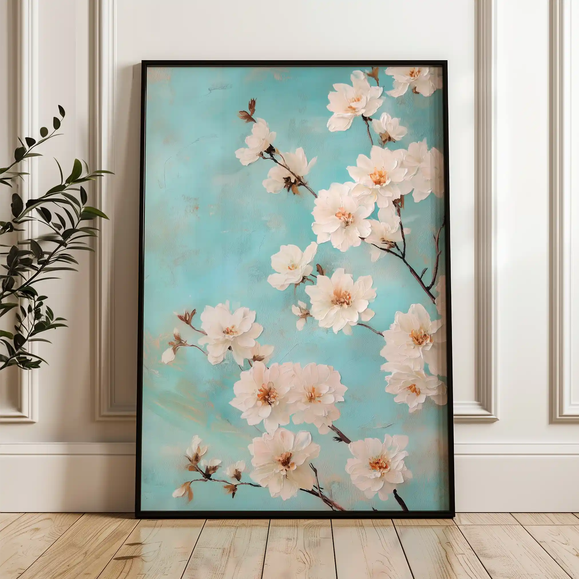 Floral 1026 Canvas Art 60 x 40 cm / Black
