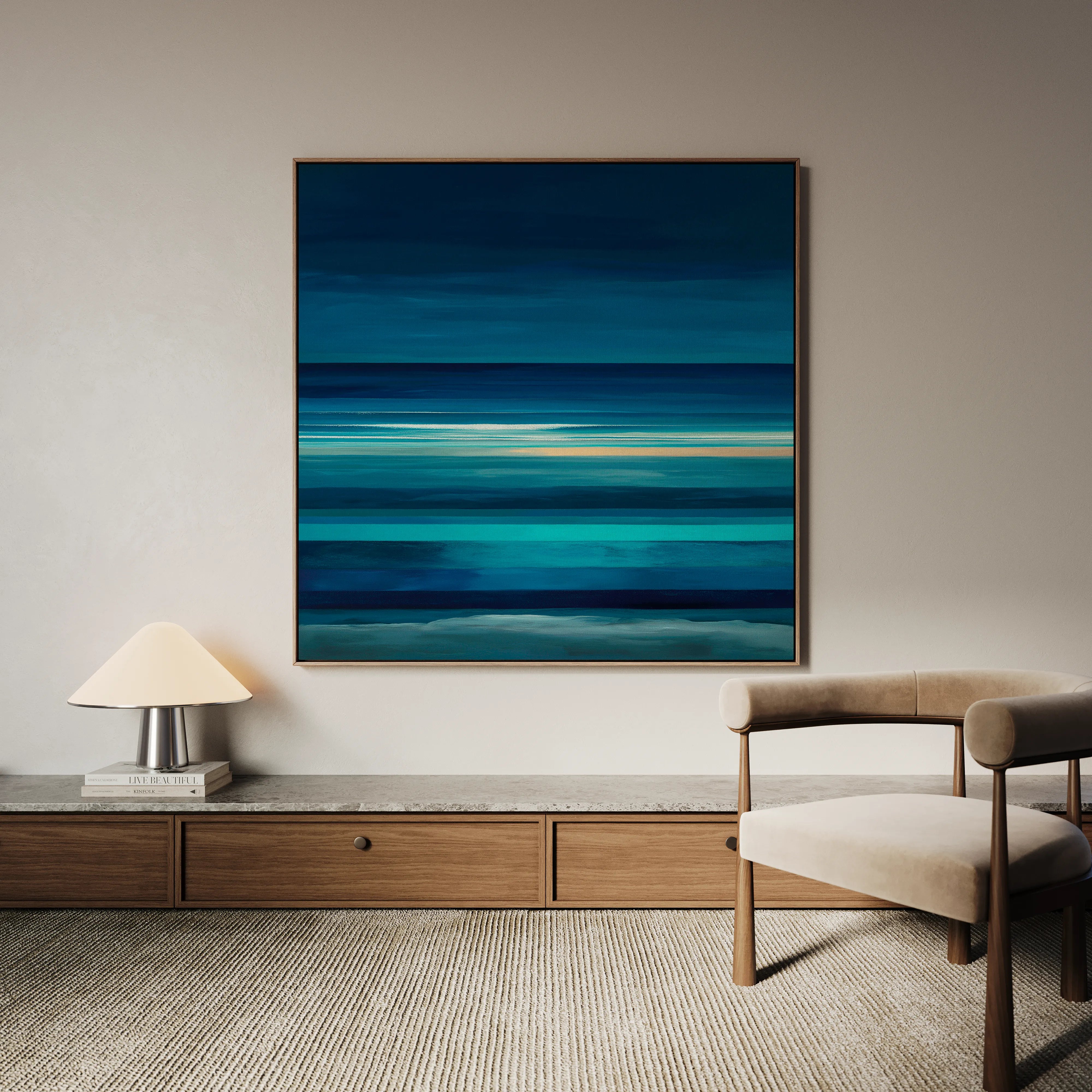 Abstract 1027 Canvas Art 16" x 16" / 40 x 40 cm / Black