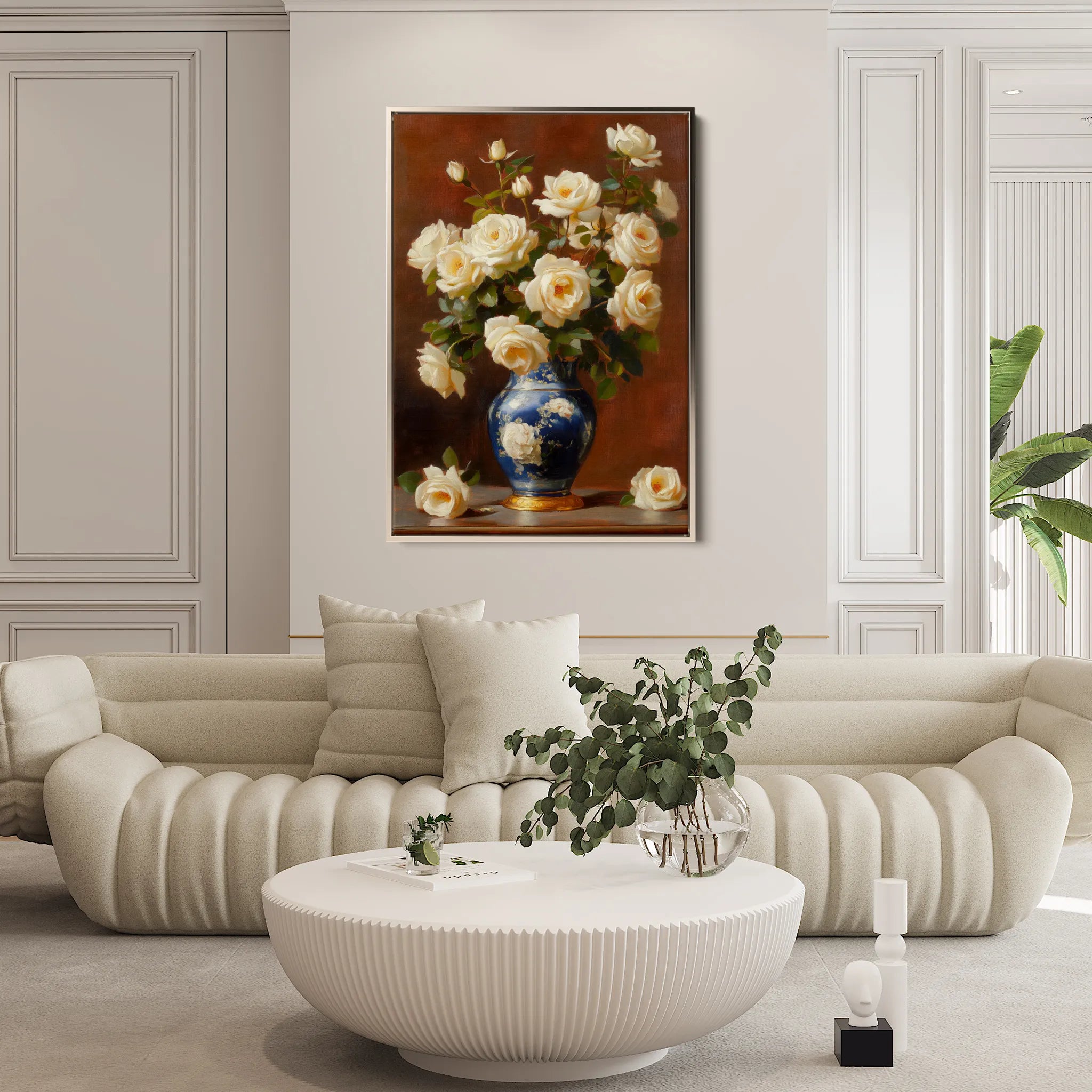Floral 1027 Canvas Art 18" x 24" / 45 x 60 cm / Black