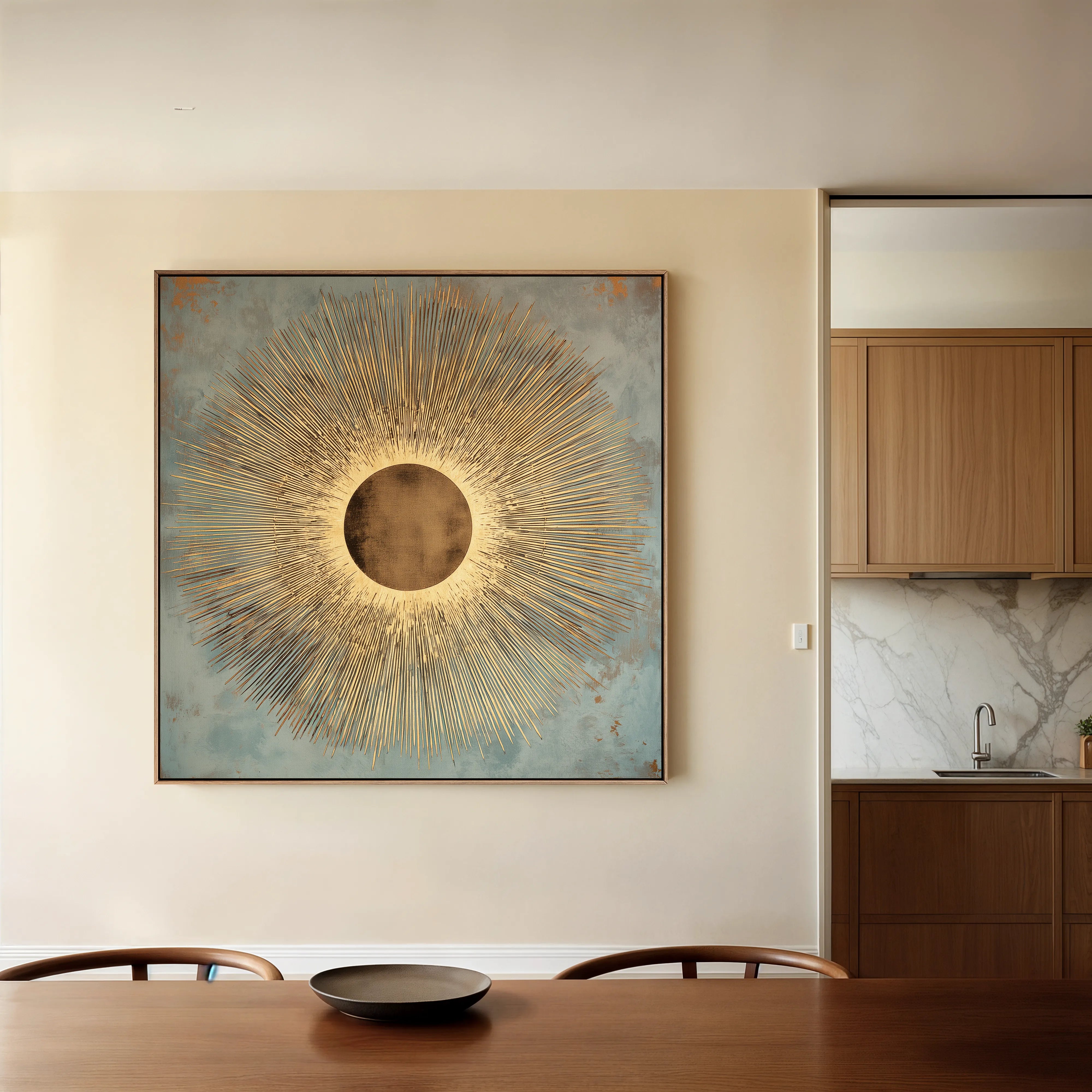 Abstract 1028 Canvas Art 16" x 16" / 40 x 40 cm / Black