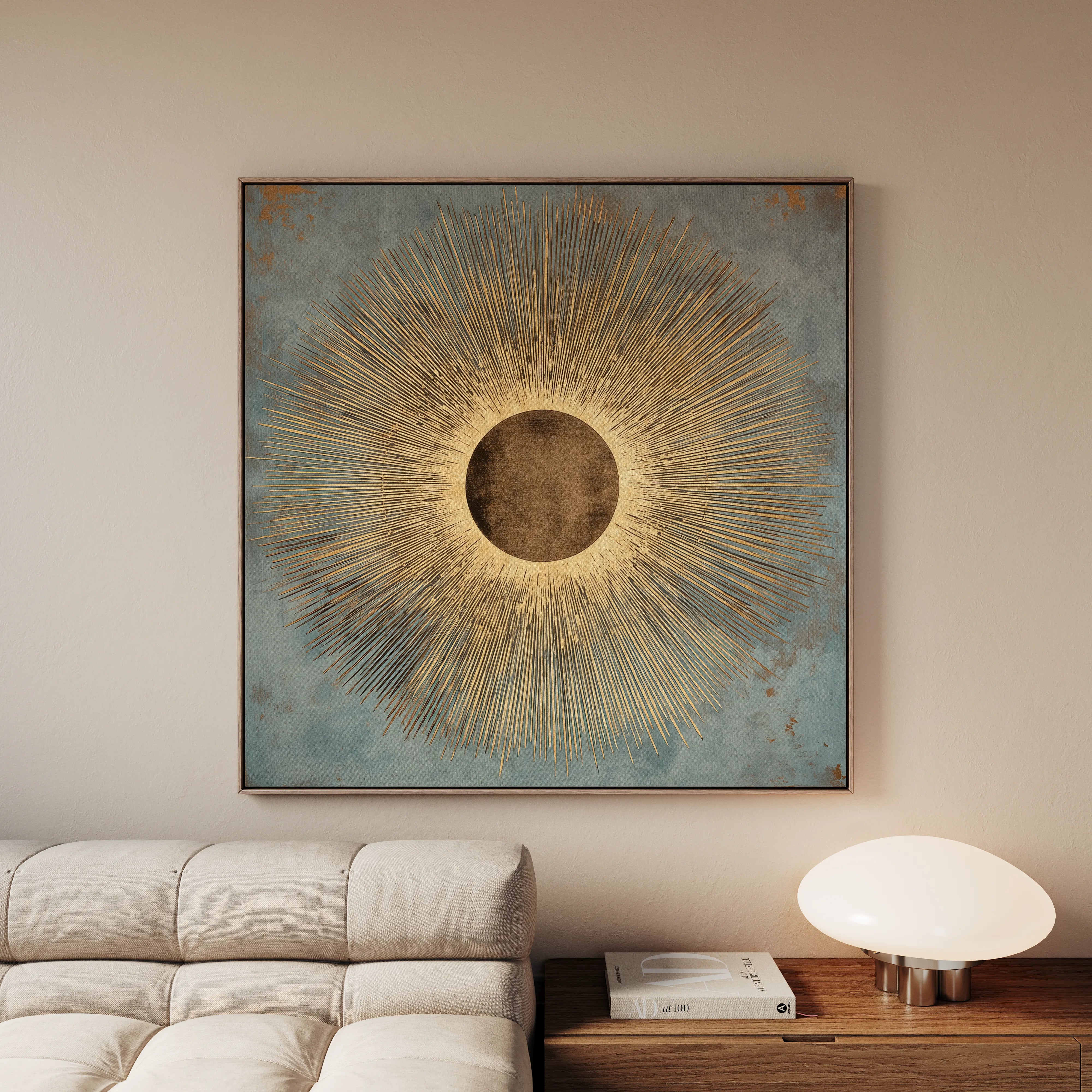 Abstract 1028 Canvas Art 16" x 16" / 40 x 40 cm / Black
