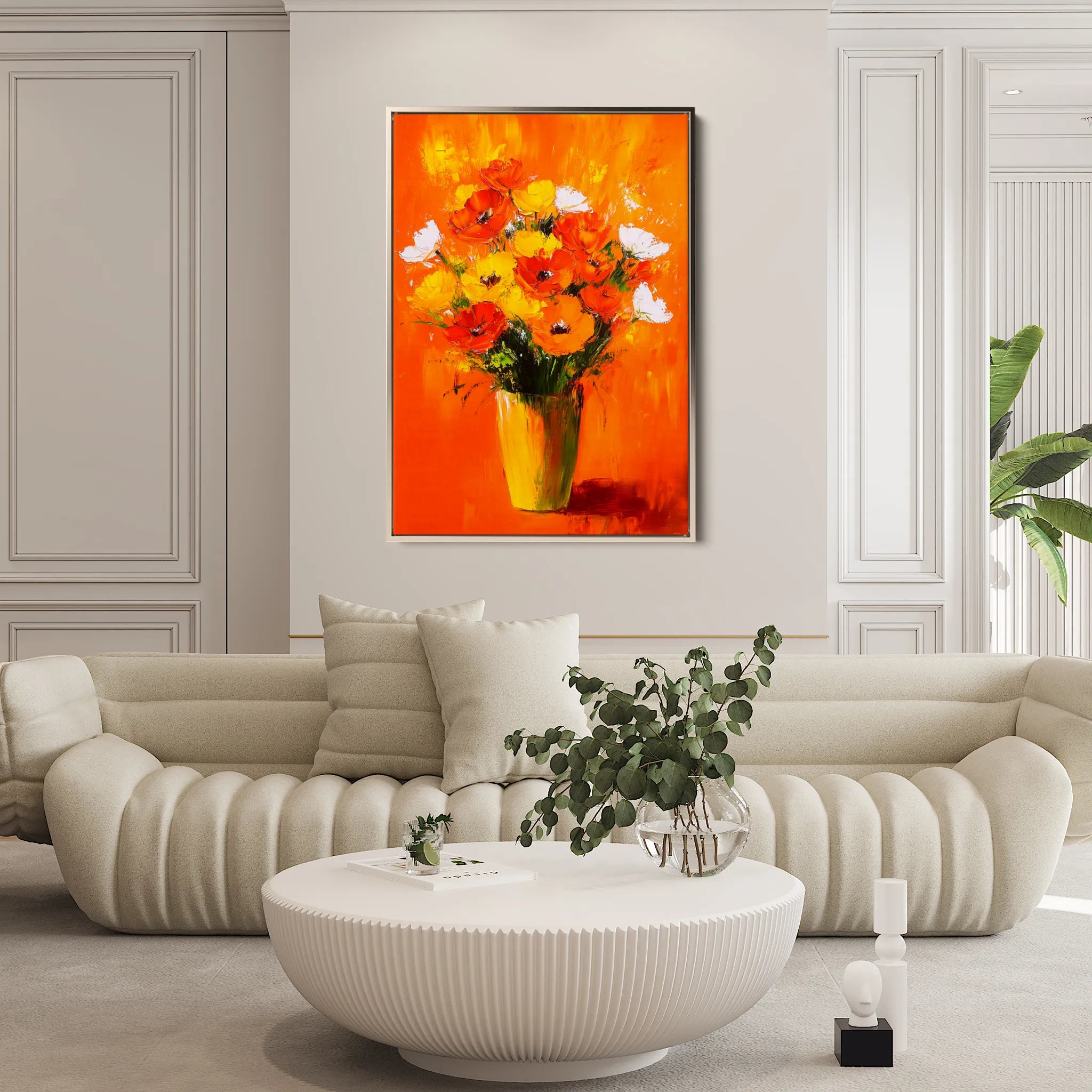 Floral 1028 Canvas Art 18" x 24" / 45 x 60 cm / Black