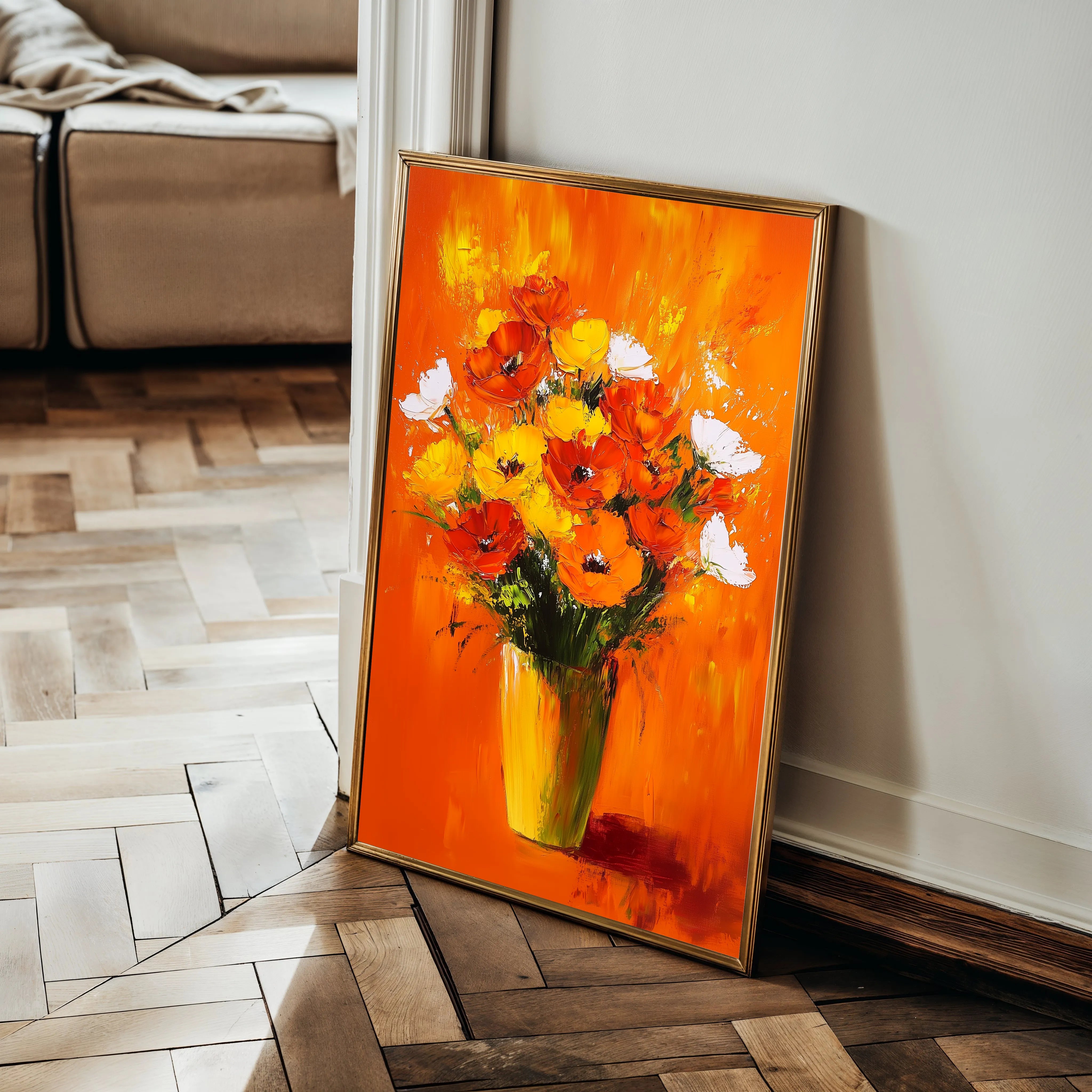 Floral 1028 Canvas Art 18" x 24" / 45 x 60 cm / Black