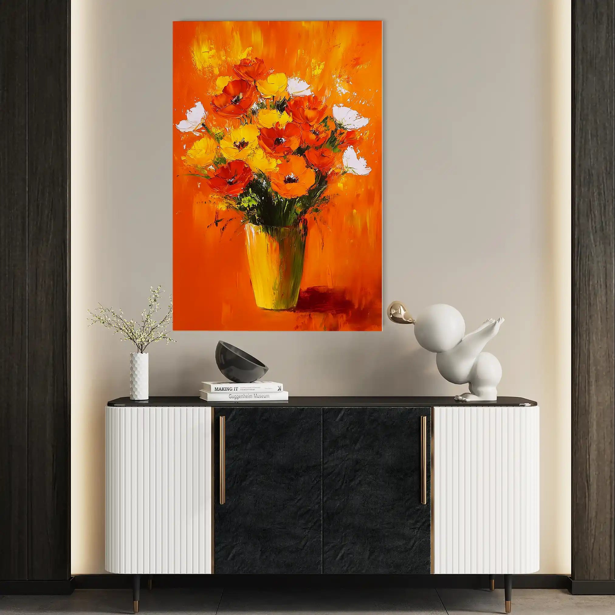 Floral 1028 Canvas Art 60 x 40 cm / Black