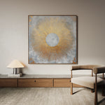 Abstract 1029 Canvas Art 16" x 16" / 40 x 40 cm / Black