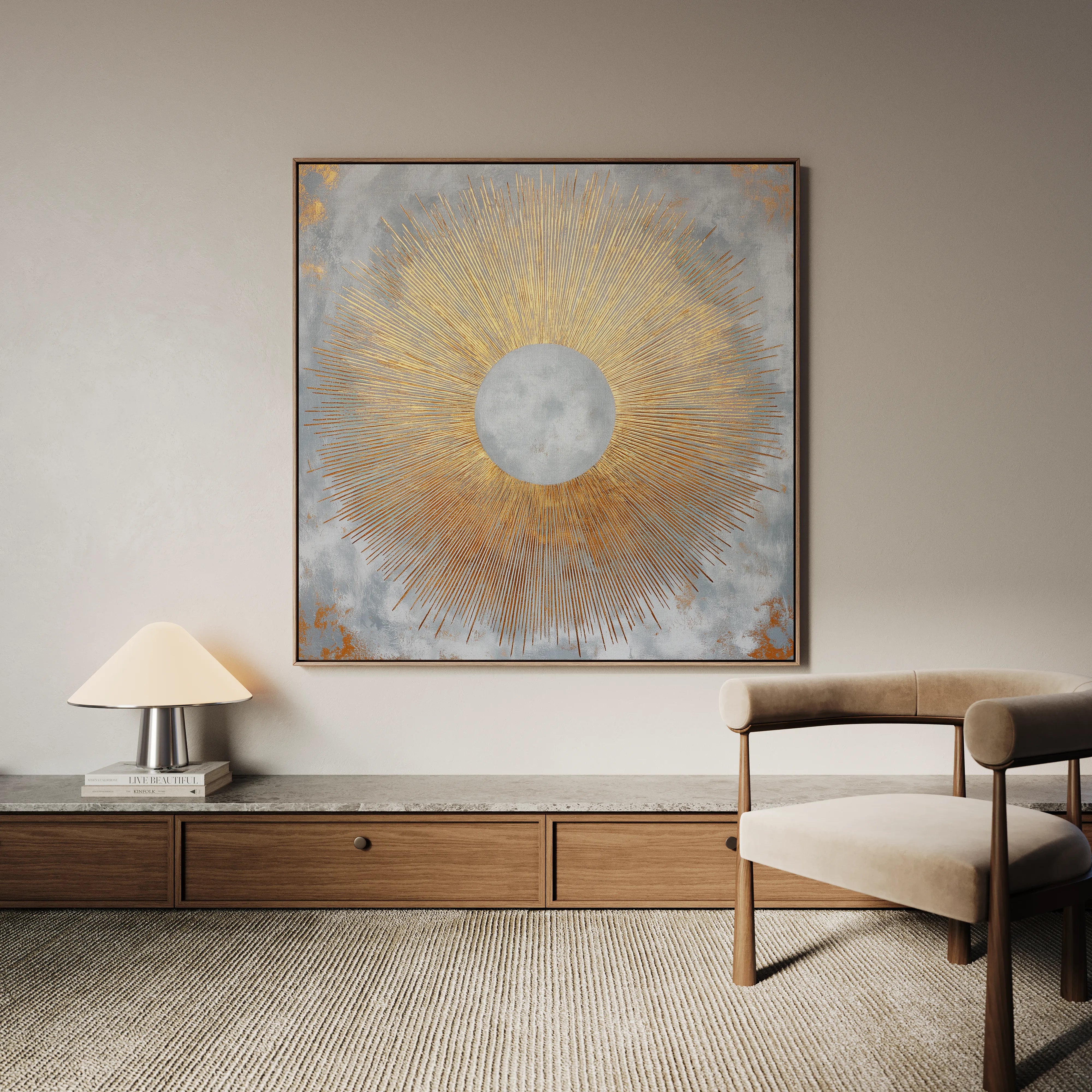 Abstract 1029 Canvas Art 16" x 16" / 40 x 40 cm / Black