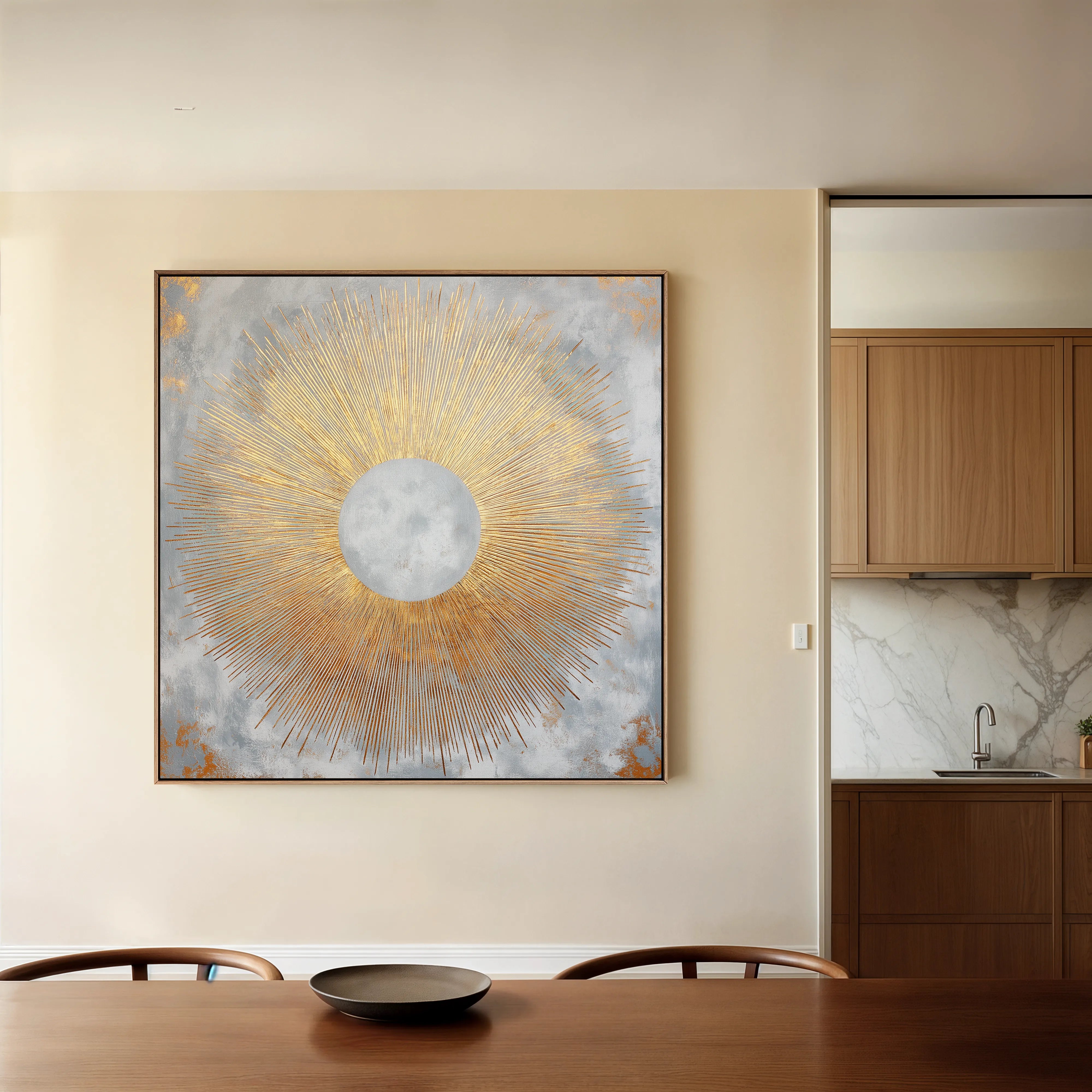 Abstract 1029 Canvas Art 16" x 16" / 40 x 40 cm / Black