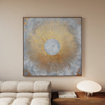 Abstract 1029 Canvas Art 16" x 16" / 40 x 40 cm / Black