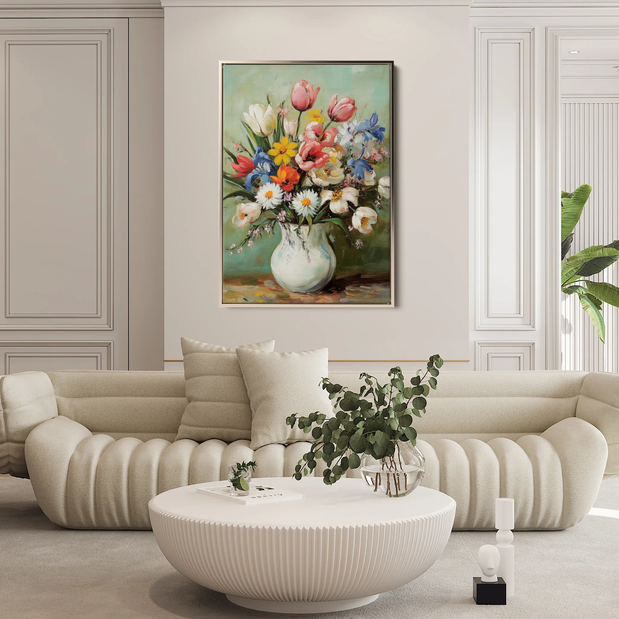 Floral 1029 Canvas Art 18" x 24" / 45 x 60 cm / Black