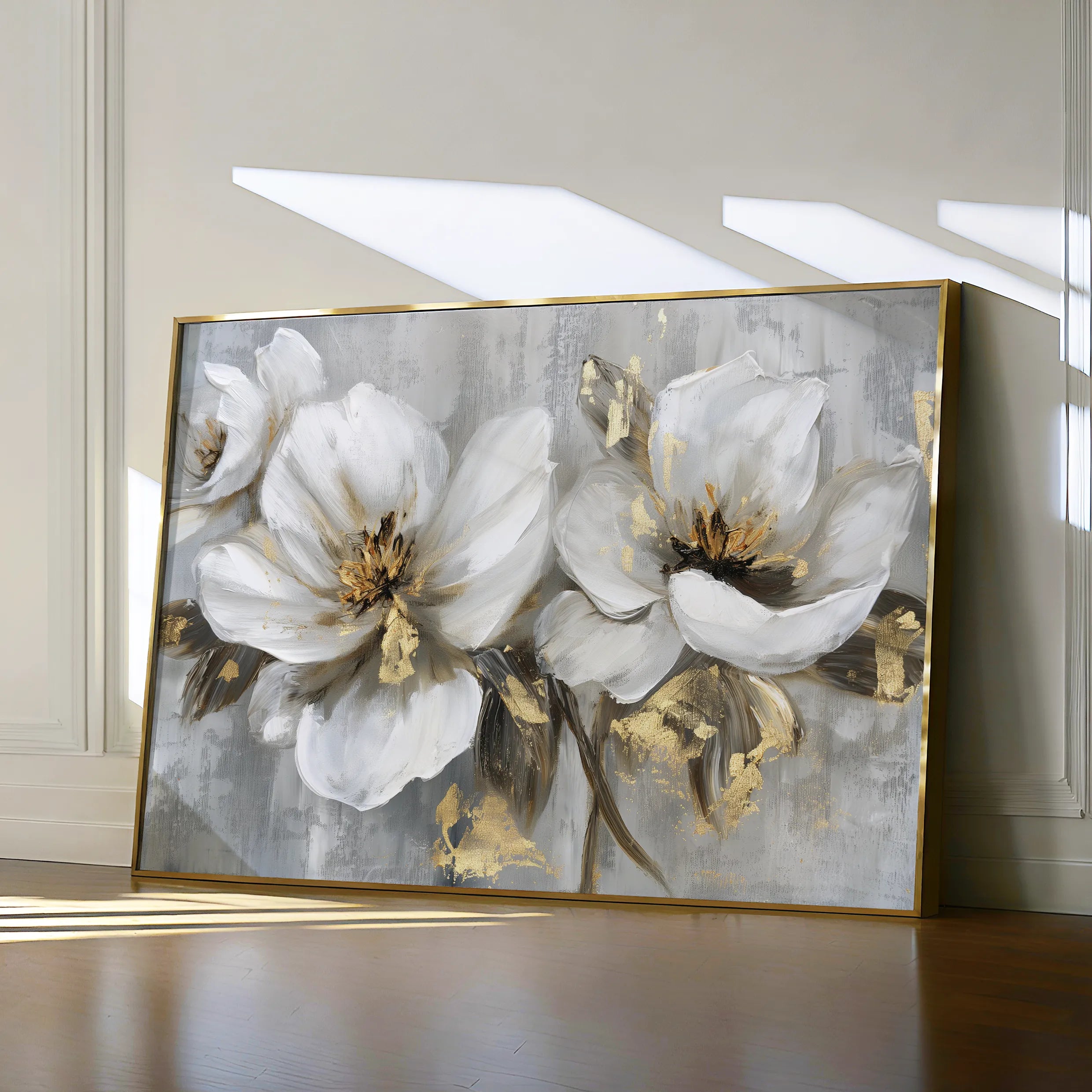 Floral 103 Canvas Art 18" x 24" / 45 x 60 cm / Black