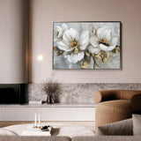 Floral 103 Canvas Art 18" x 24" / 45 x 60 cm / Black