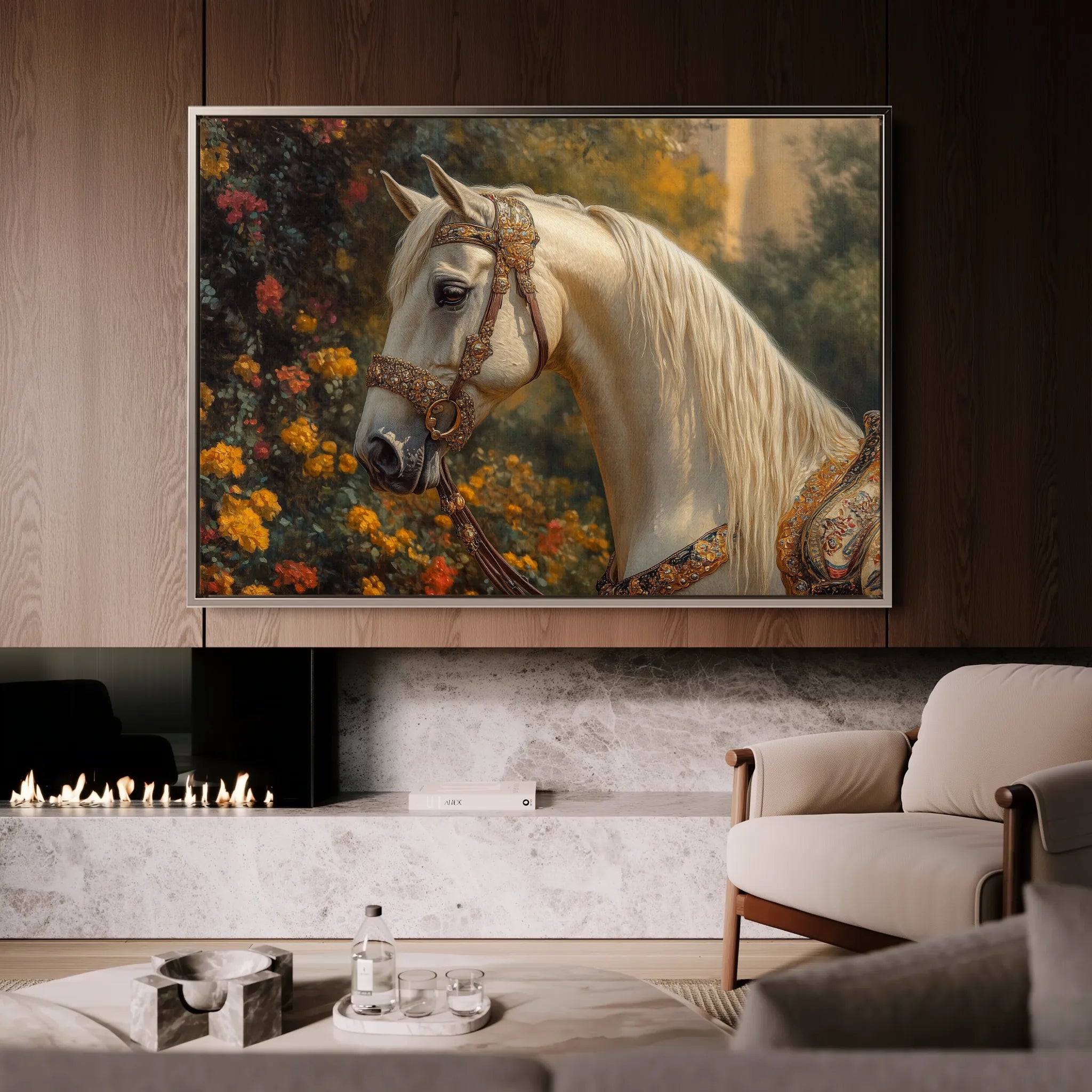 Horses 103 Canvas Art 18" x 24" / 45 x 60 cm / Black