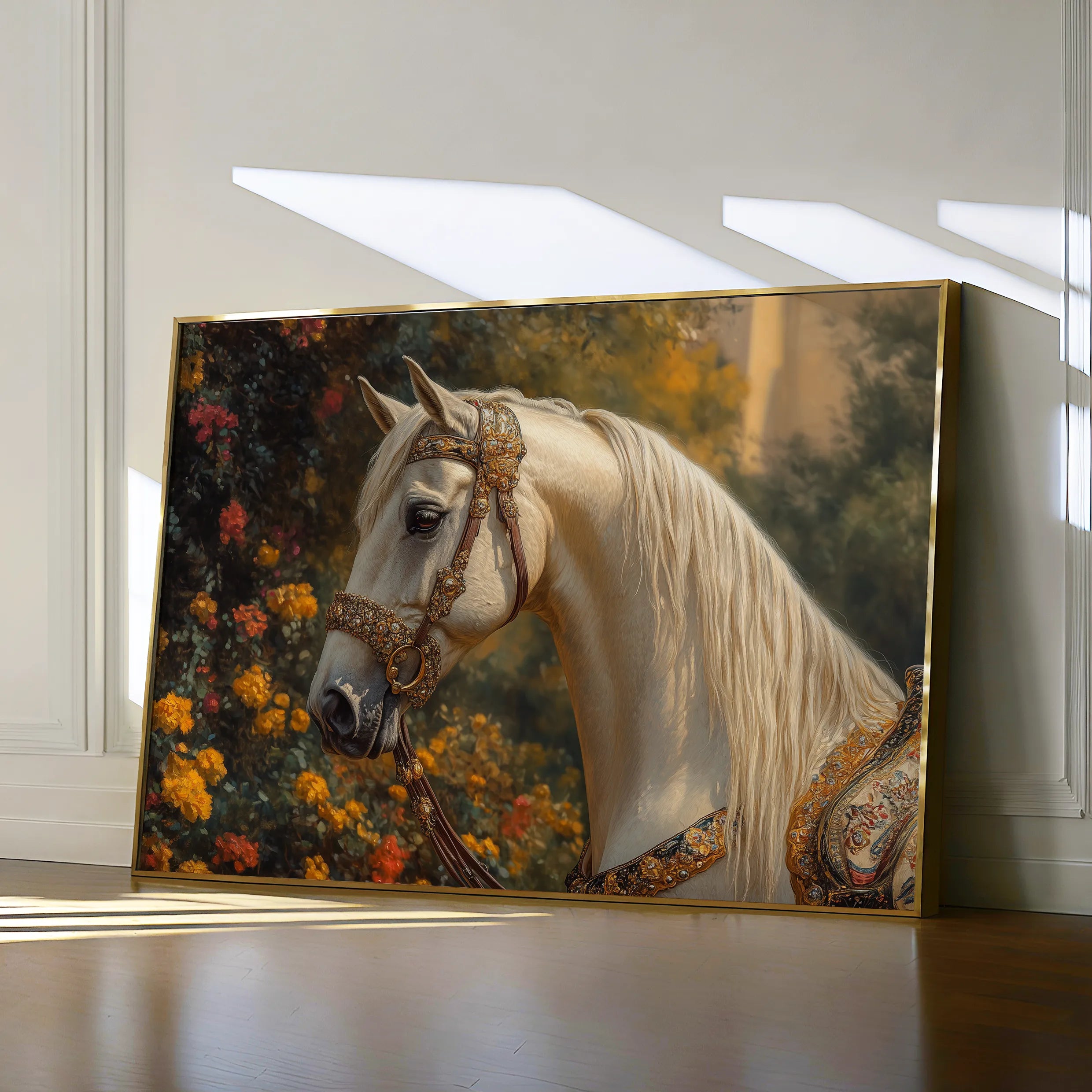 Horses 103 Canvas Art 18" x 24" / 45 x 60 cm / Black