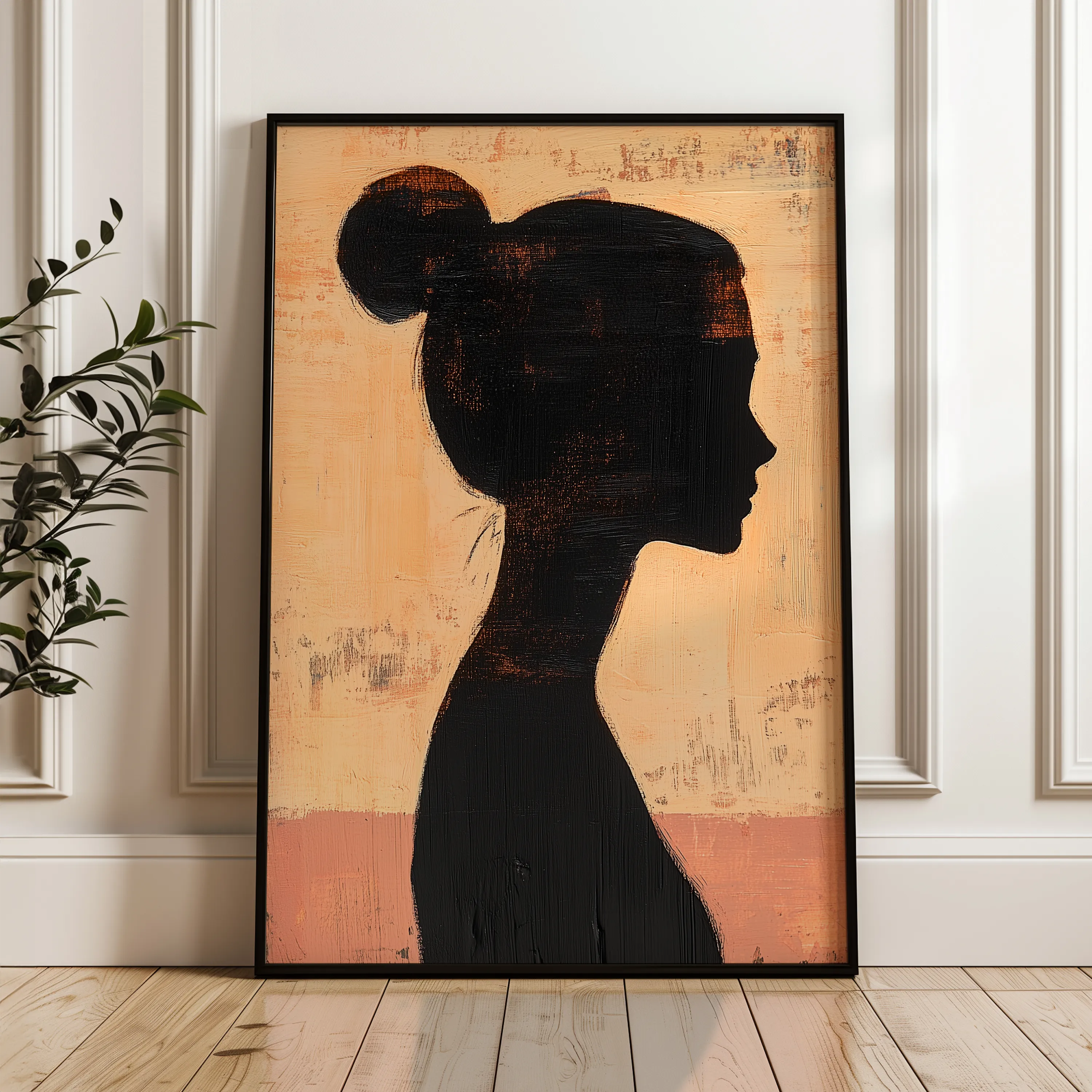 Portrait 103 Canvas Art 18" x 24" / 45 x 60 cm / Black