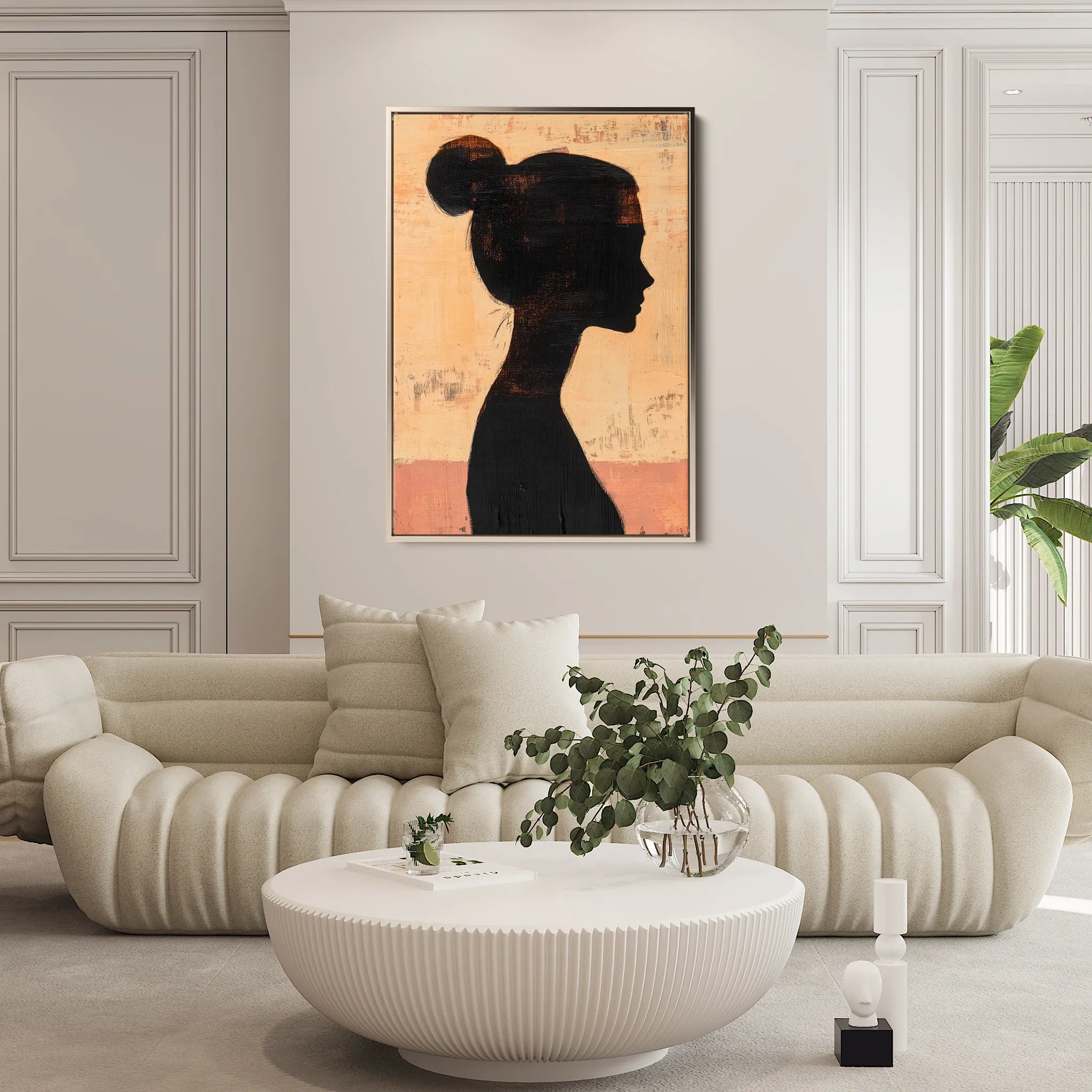 Portrait 103 Canvas Art 18" x 24" / 45 x 60 cm / Black