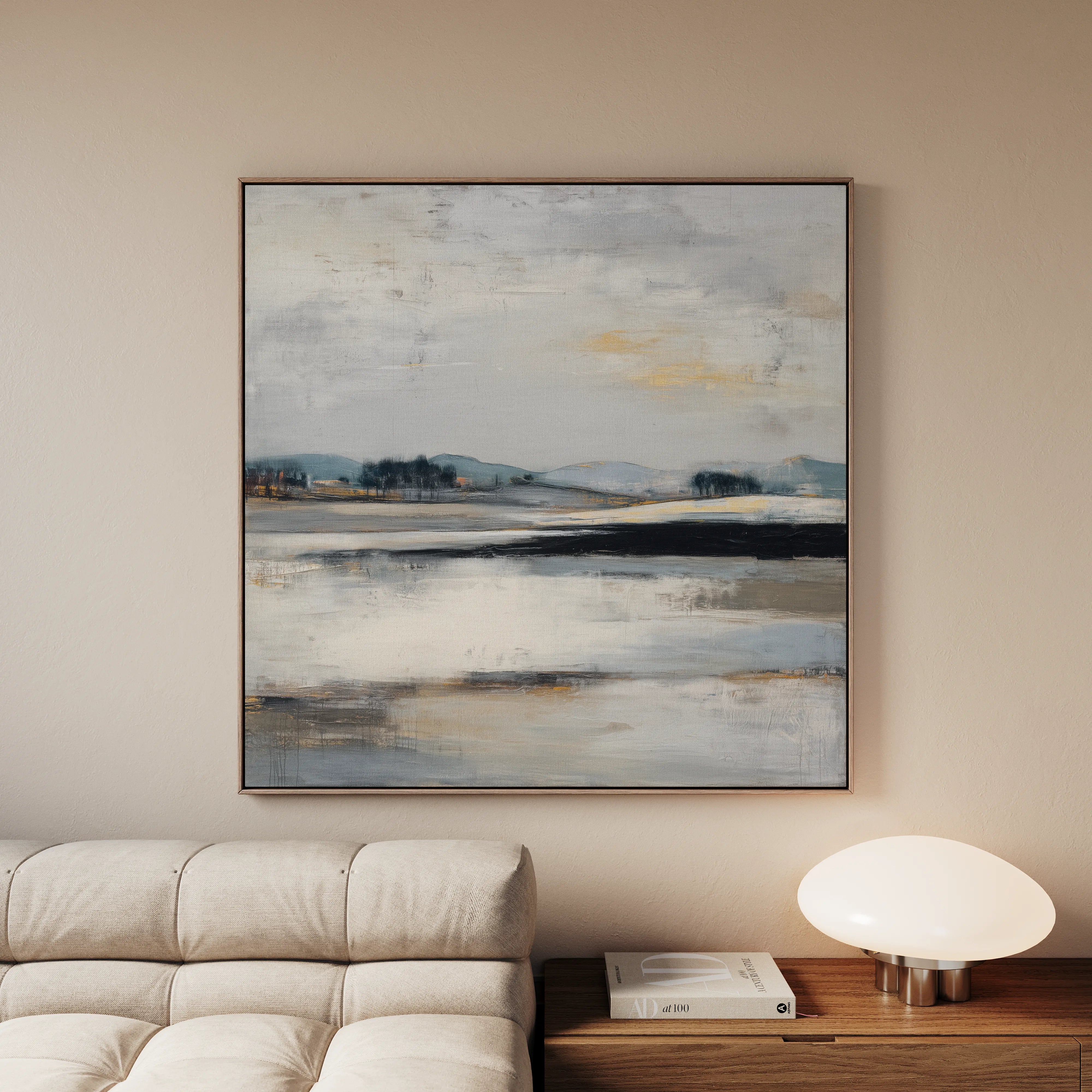 Abstract 1030 Canvas Art 16" x 16" / 40 x 40 cm / Black