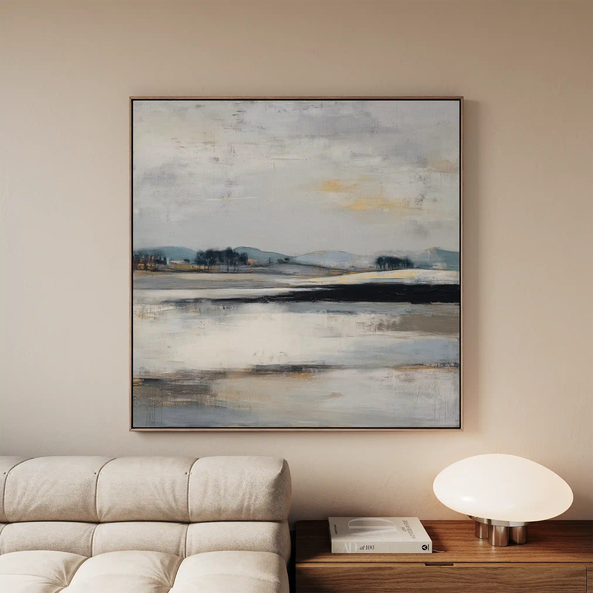 Abstract 1030 Canvas Art 16" x 16" / 40 x 40 cm / Black