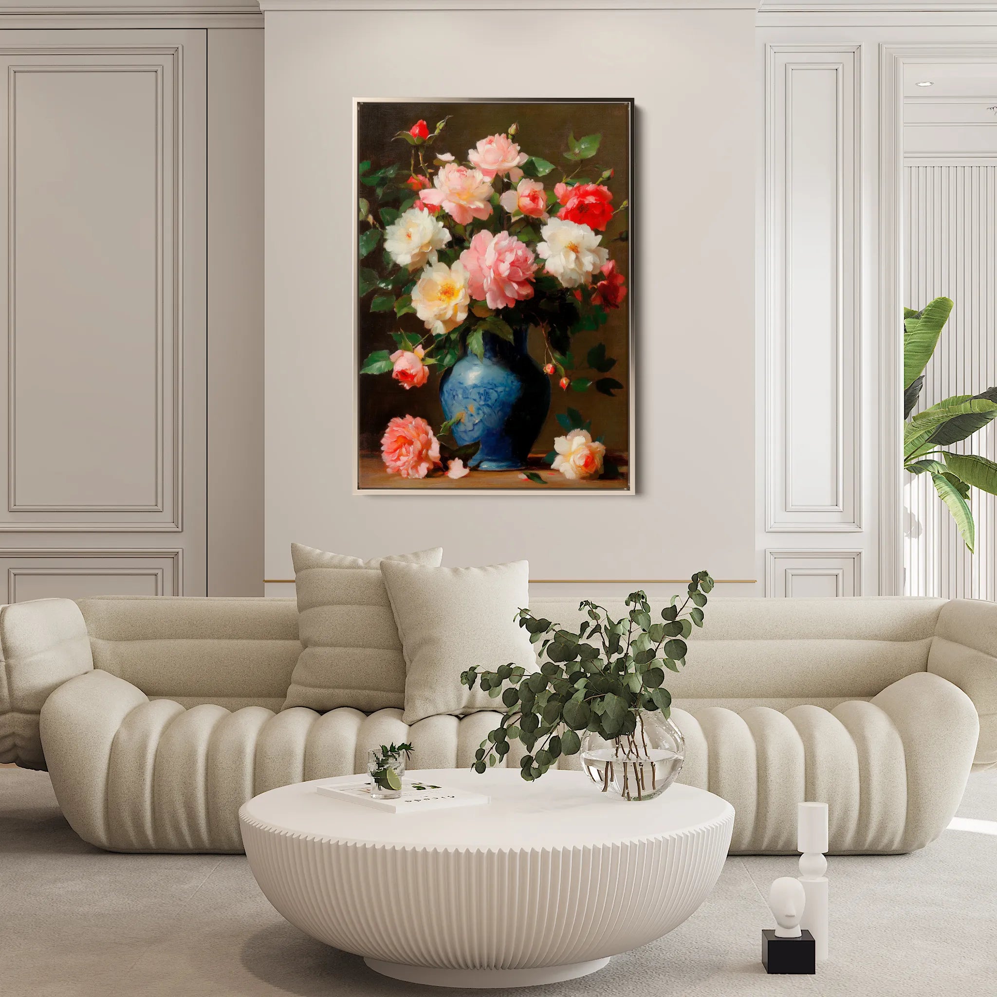 Floral 1030 Canvas Art 18" x 24" / 45 x 60 cm / Black