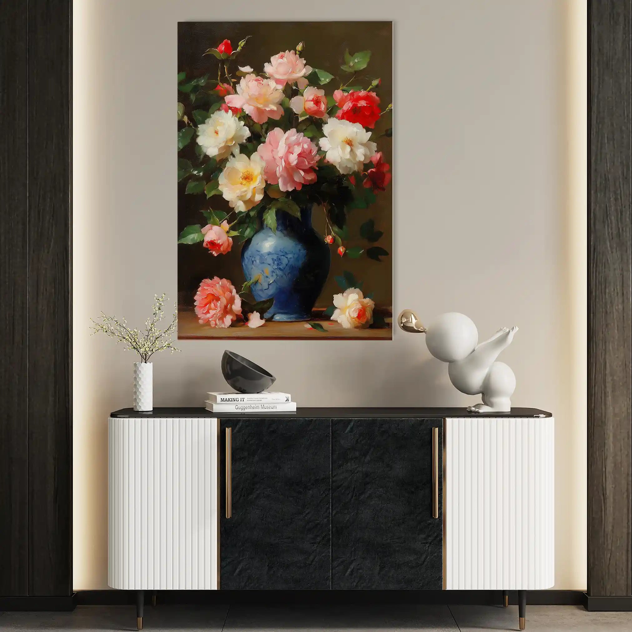 Floral 1030 Canvas Art 60 x 40 cm / Black
