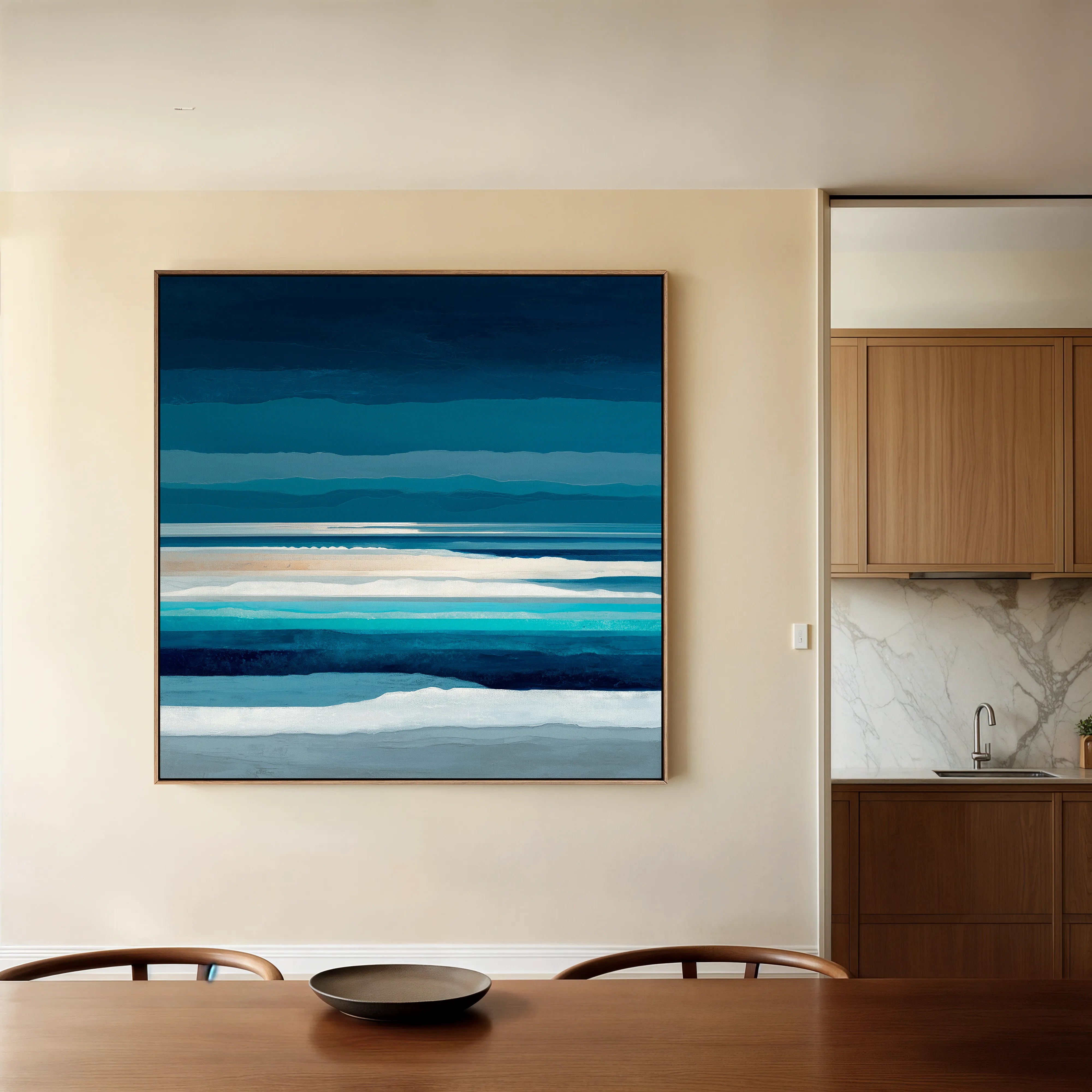 Abstract 1031 Canvas Art 16" x 16" / 40 x 40 cm / Black
