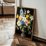 Floral 1031 Canvas Art 18" x 24" / 45 x 60 cm / Black