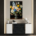 Floral 1031 Canvas Art 18" x 24" / 45 x 60 cm / Black