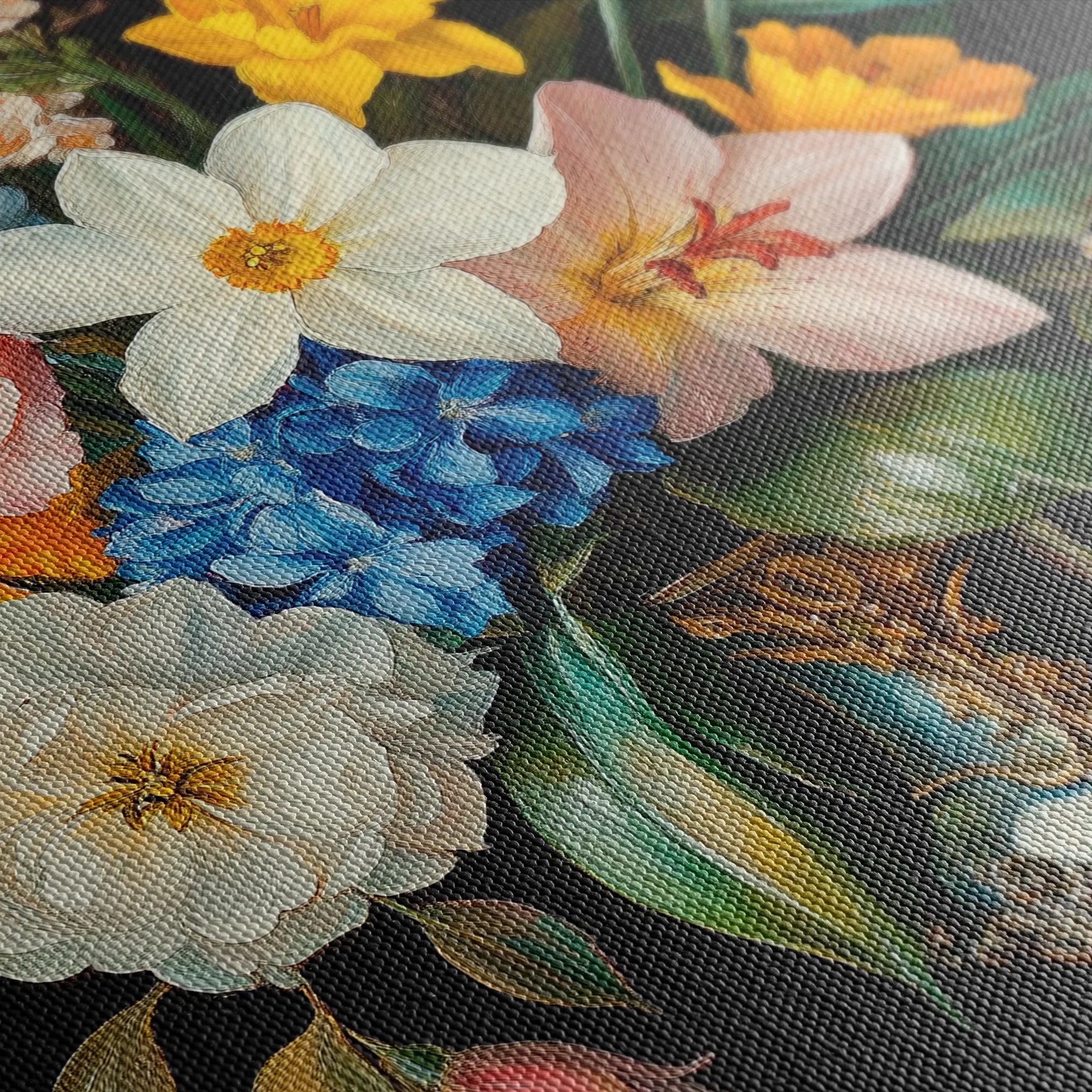 Floral 1031 Canvas Art 18" x 24" / 45 x 60 cm / Black